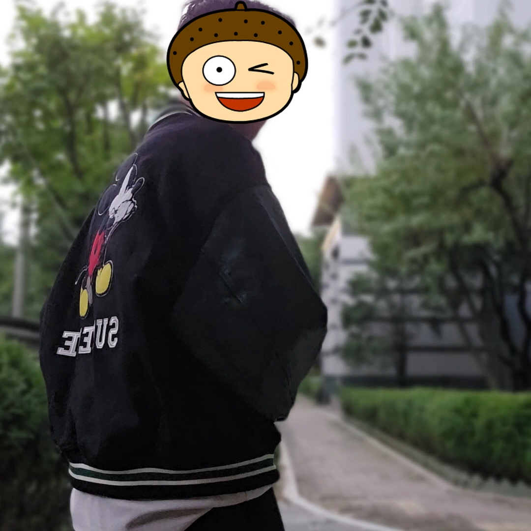 Supreme x Number (N)ine x Mickey Mouse Varsity Jacket Black - 25FW 착용 스타일 - 2