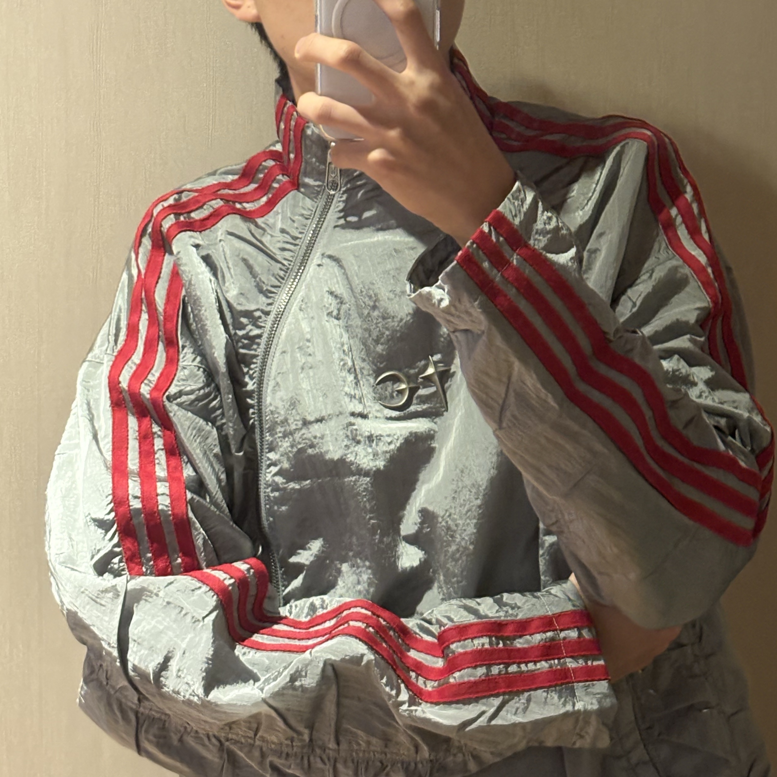 Adidas x Thug Club Woven Track Top Light Onix Silver Metallic - KR Sizing 착용 스타일
