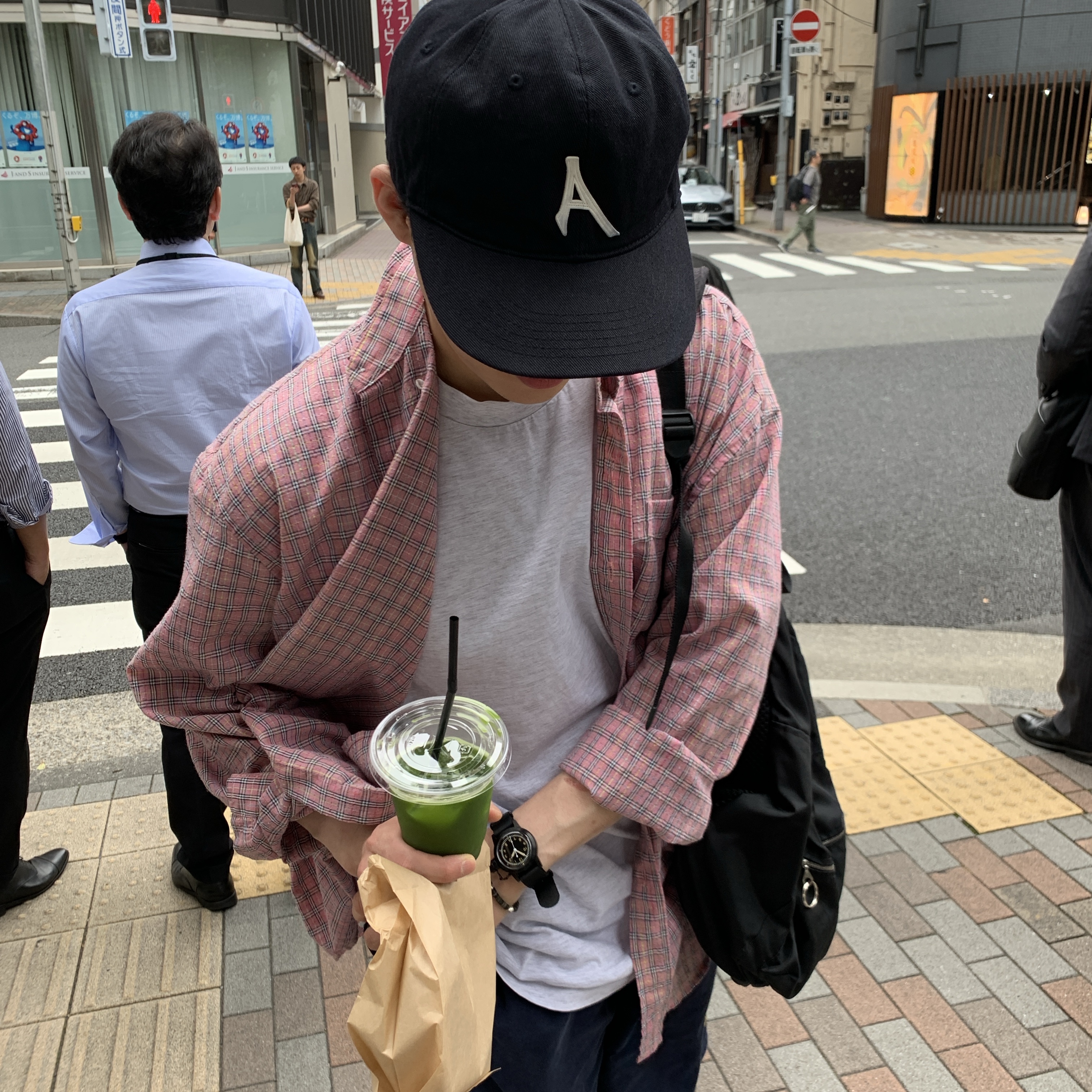 Our Legacy Borrowed BD Shirt Pink Kimble Check 착용 스타일 - 1