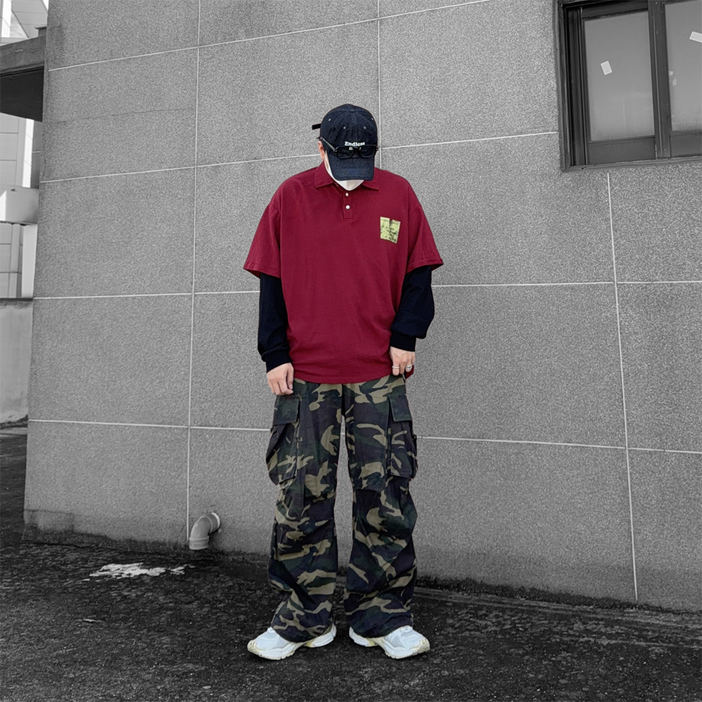 ROARINGRAD Layred PK Long Sleeve Burgundy, Balenciaga Runner Sneakers White 착용 스타일 - 2