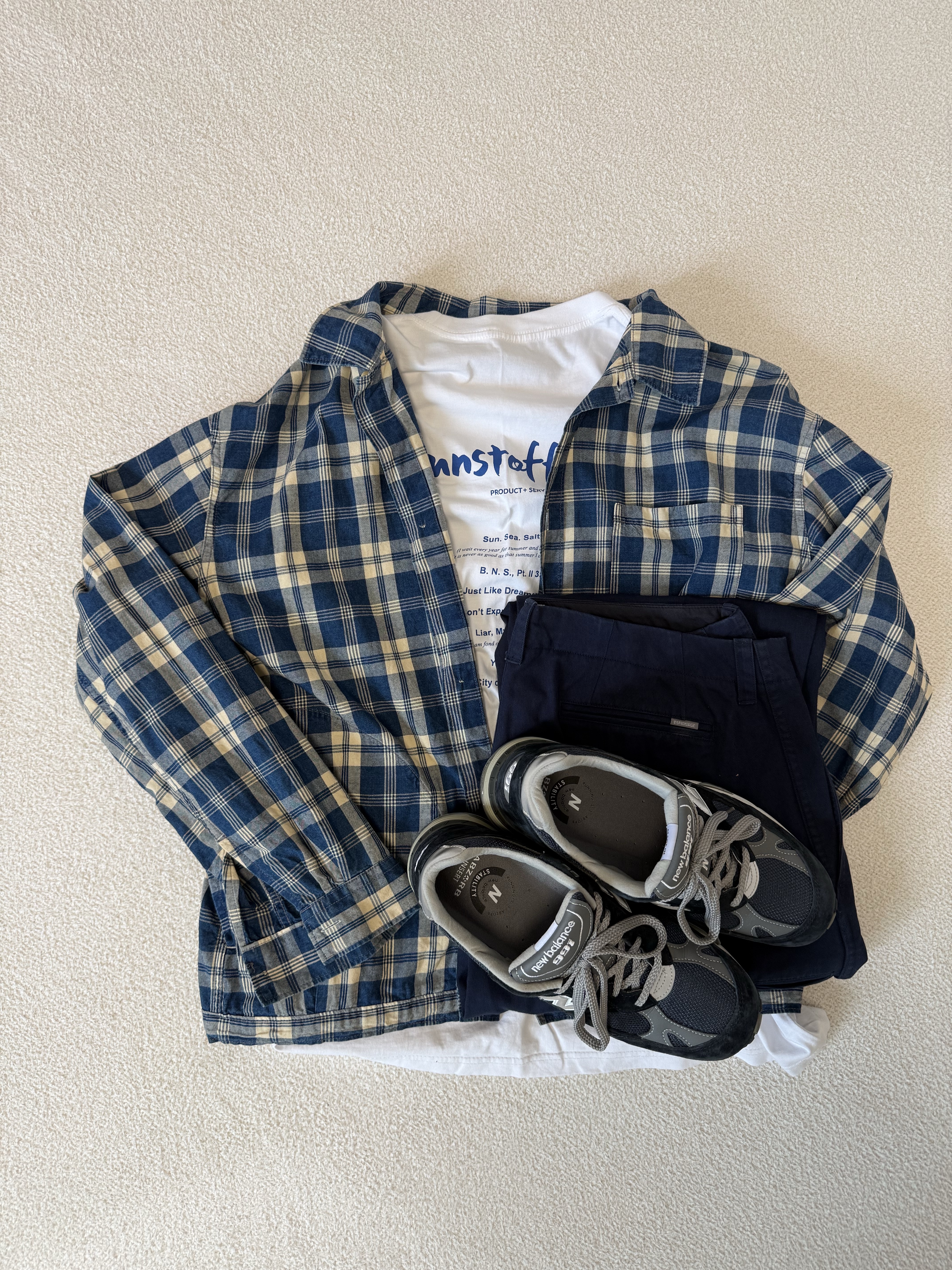 New Balance 991 Made in UK Navy 착용 스타일 - 1