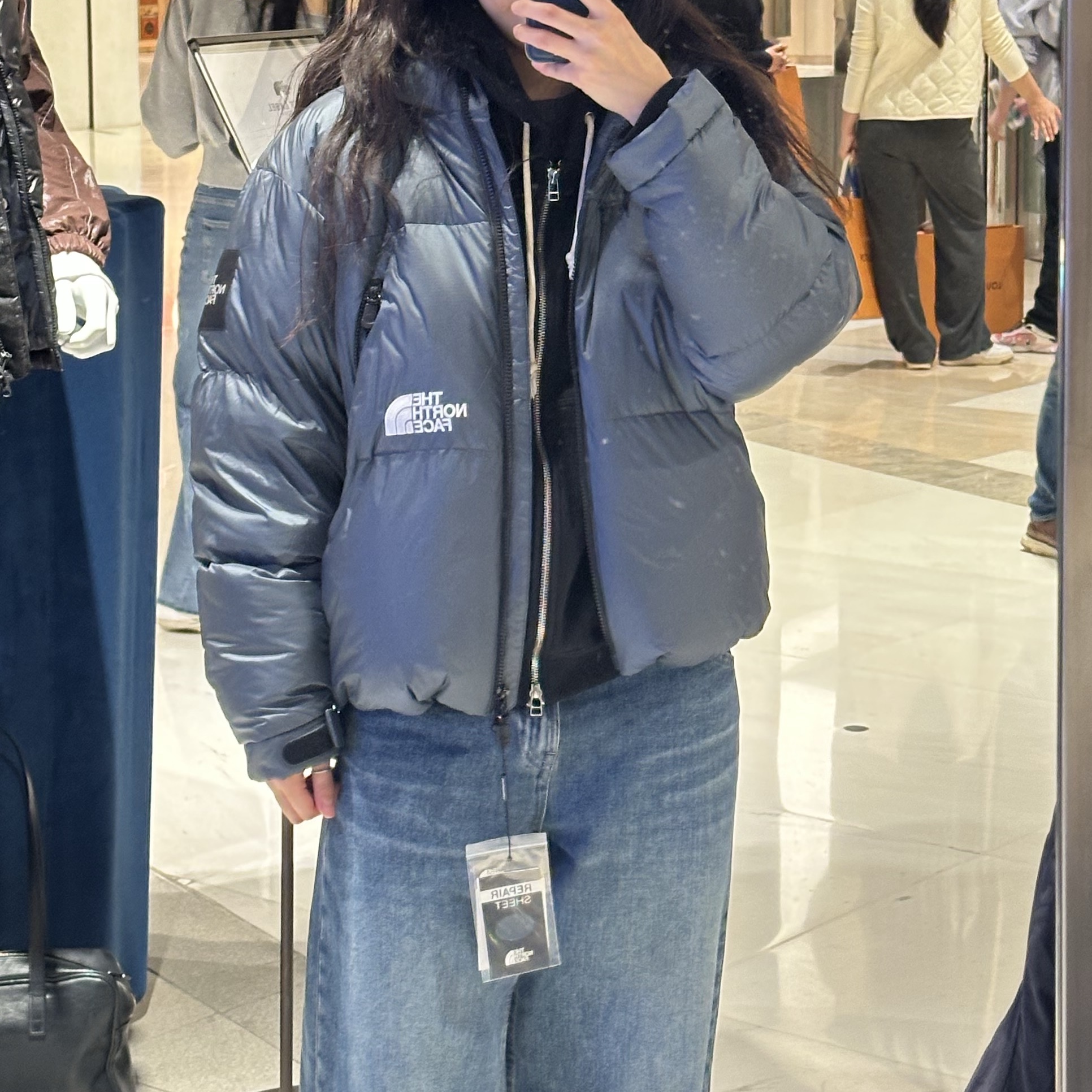 The North Face White Label Project Down Jacket RDS Dusk Blue 착용 스타일 - 1