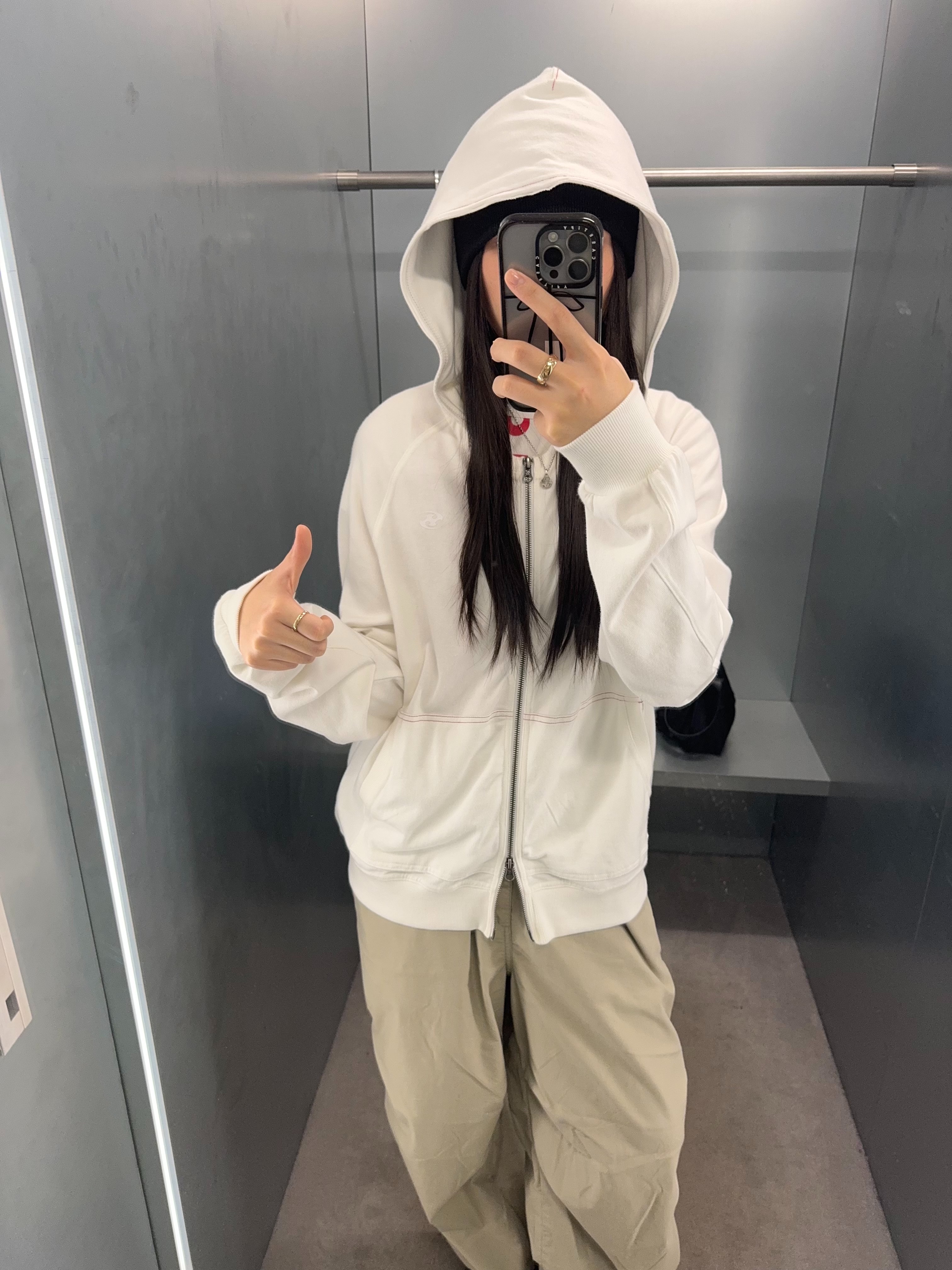 トップス COYSEIO RUFFLE LACE HOOD ZIP-UP WHITE RUFFLE LACE HOOD ZIP-UP WHITE - coyseio