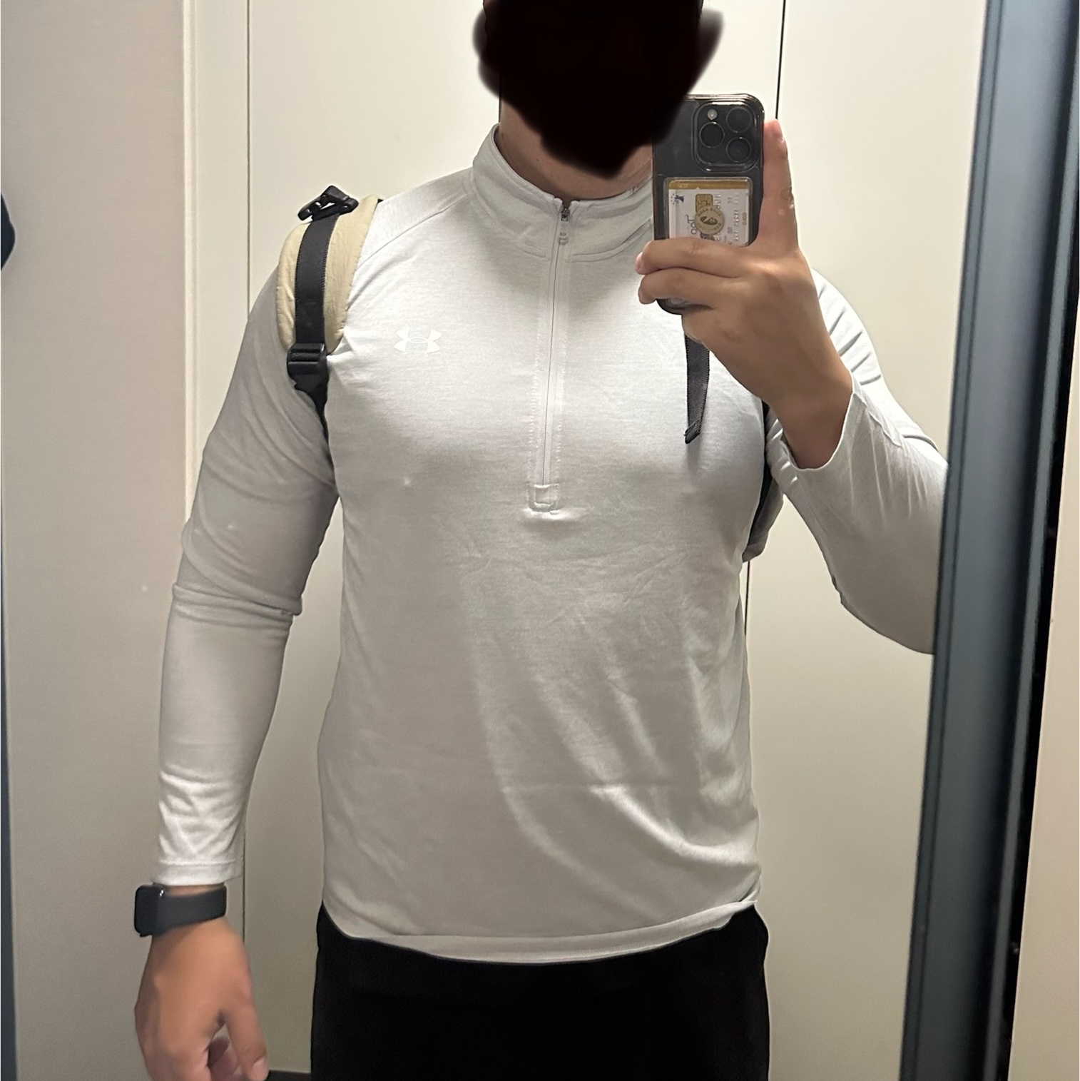 Under Armour Tech Half Zip Long Sleeve Halo Gray 착용 스타일