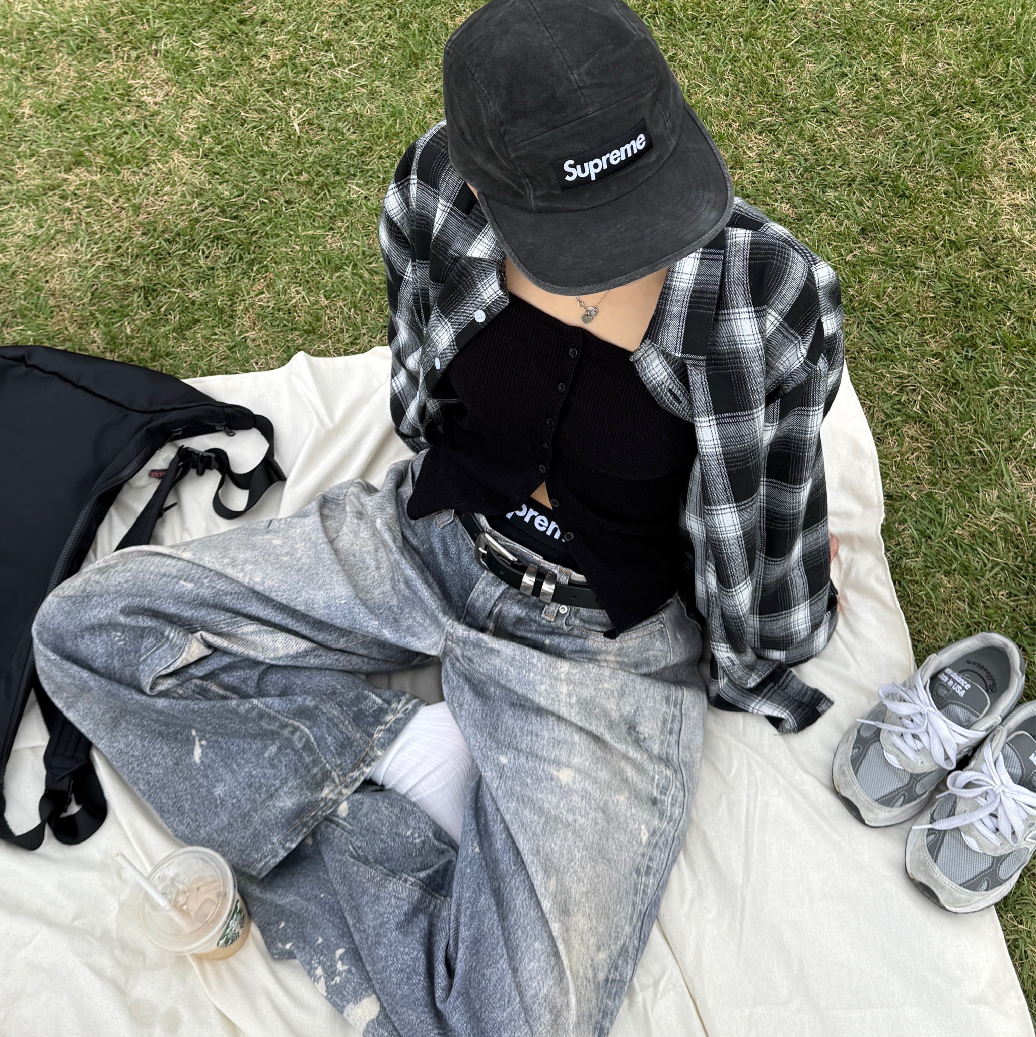 Supreme 2-Tone Moleskin Camp Cap Black - 25FW, Tiffany & Co. Return To Tiffany Double Heart Pendant Silver 착용 스타일