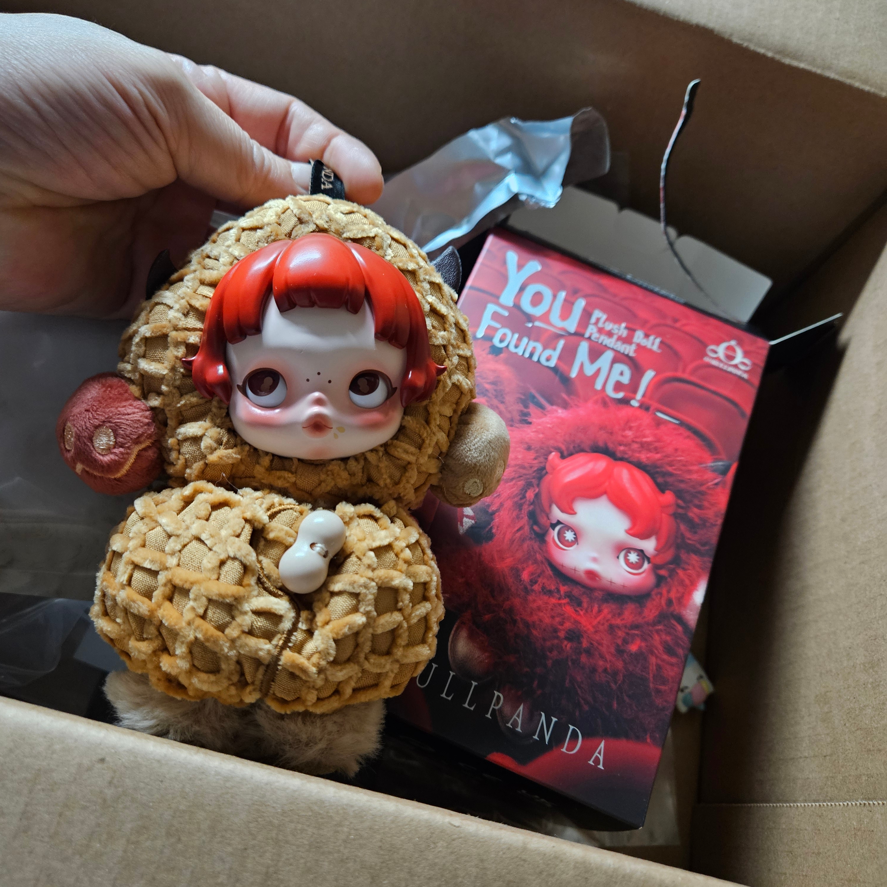 Pop Mart Skullpanda You Found Me ! Series Plush Doll Pendant Sealed Case (1 Blind Box) 착용 스타일 - 1