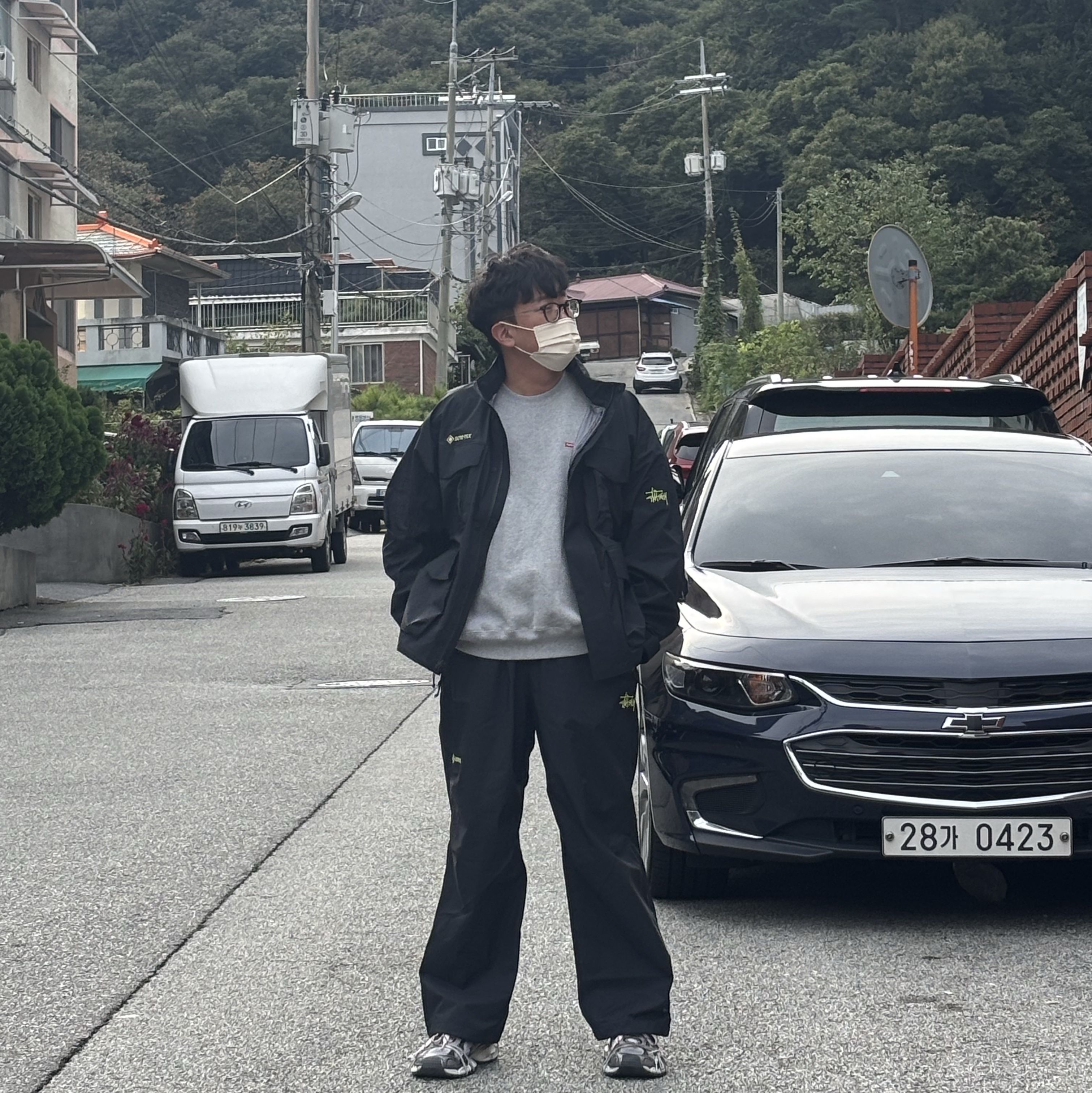 Stussy Gore-Tex Over Trouser Black, Stussy Gore-Tex M65 Jacket Black 착용 스타일