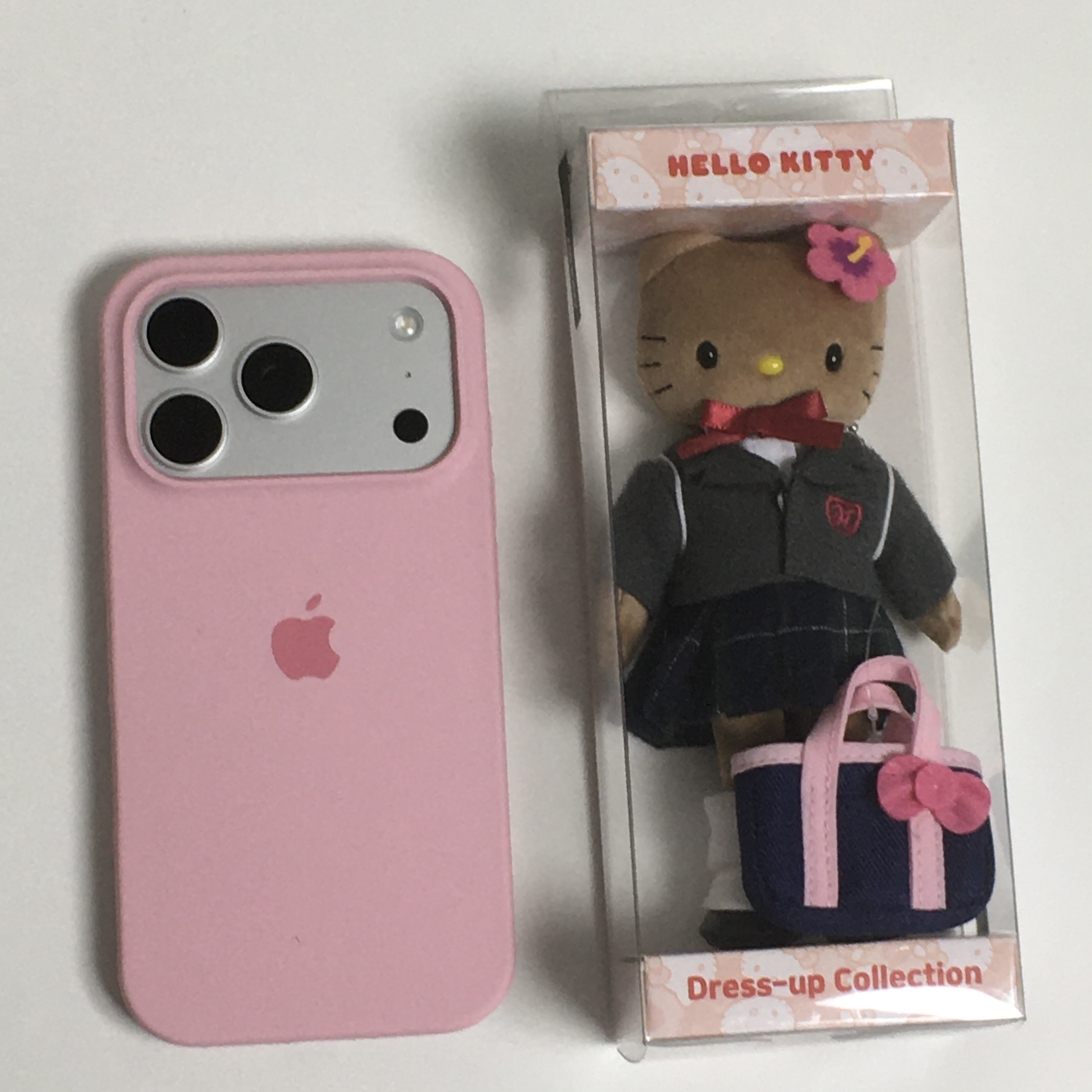 Sanrio Hello Kitty Dress-Up Tanning School Uniform, Apple iPhone 17 Pro 256GB Silver 착용 스타일