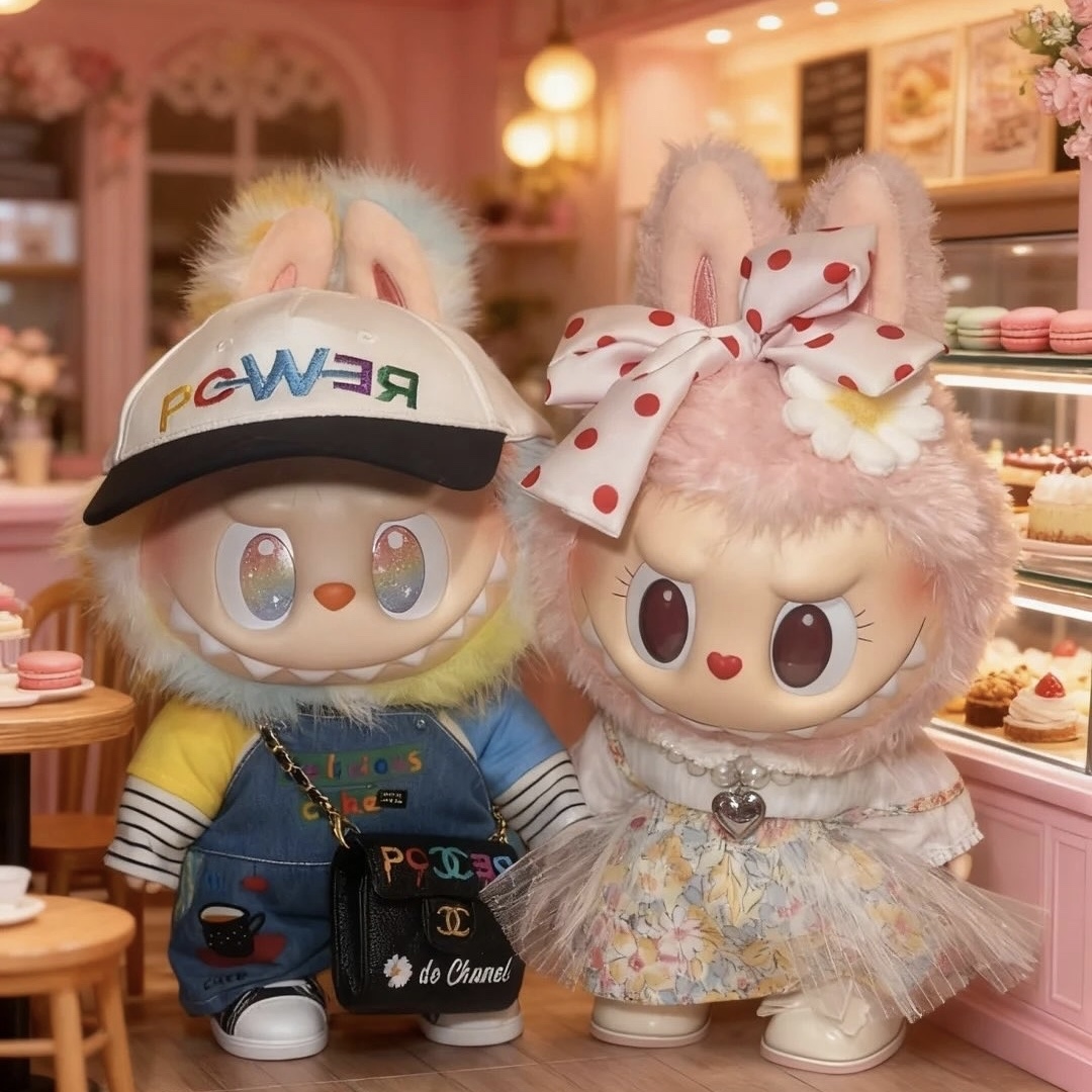 Pop Mart Labubu Mokoko Close to Sweet Vinyl Plush Doll 착용 스타일