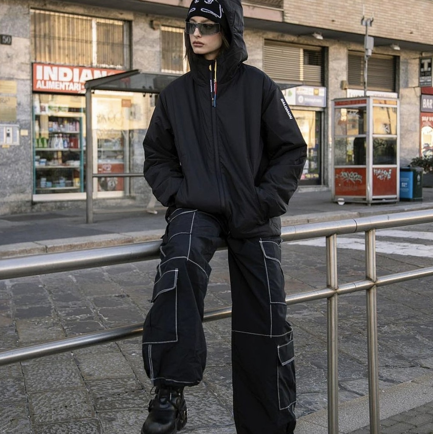 Salomon Modisay Padded Jacket Black 착용 스타일 - 6