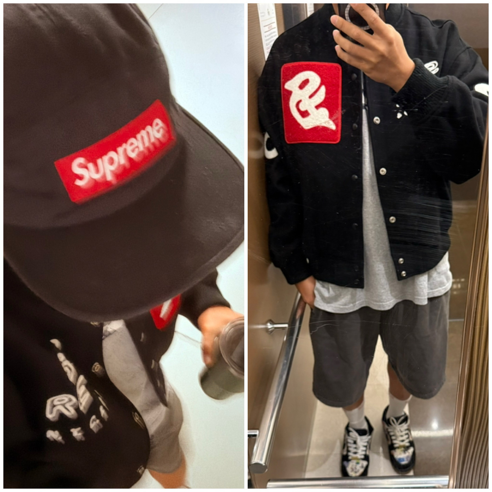 Supreme Tourist Varsity Jacket Black - 23SS 착용 스타일