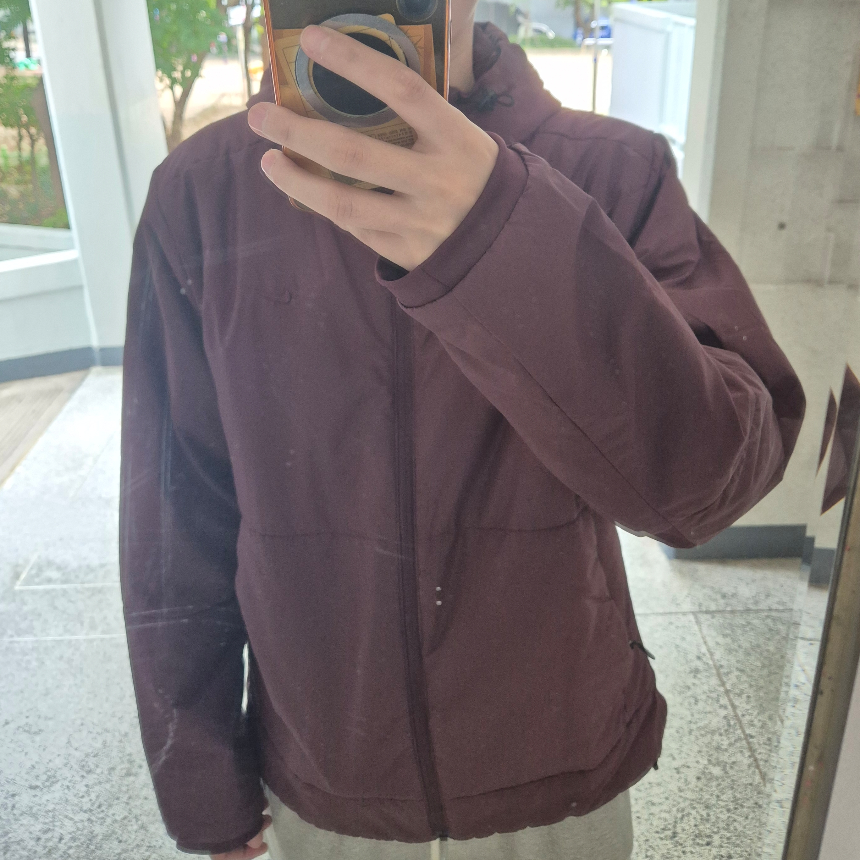 Nike Unlimited Therma-Fit Versatile Jacket Burgundy Crush - Asia 착용 스타일