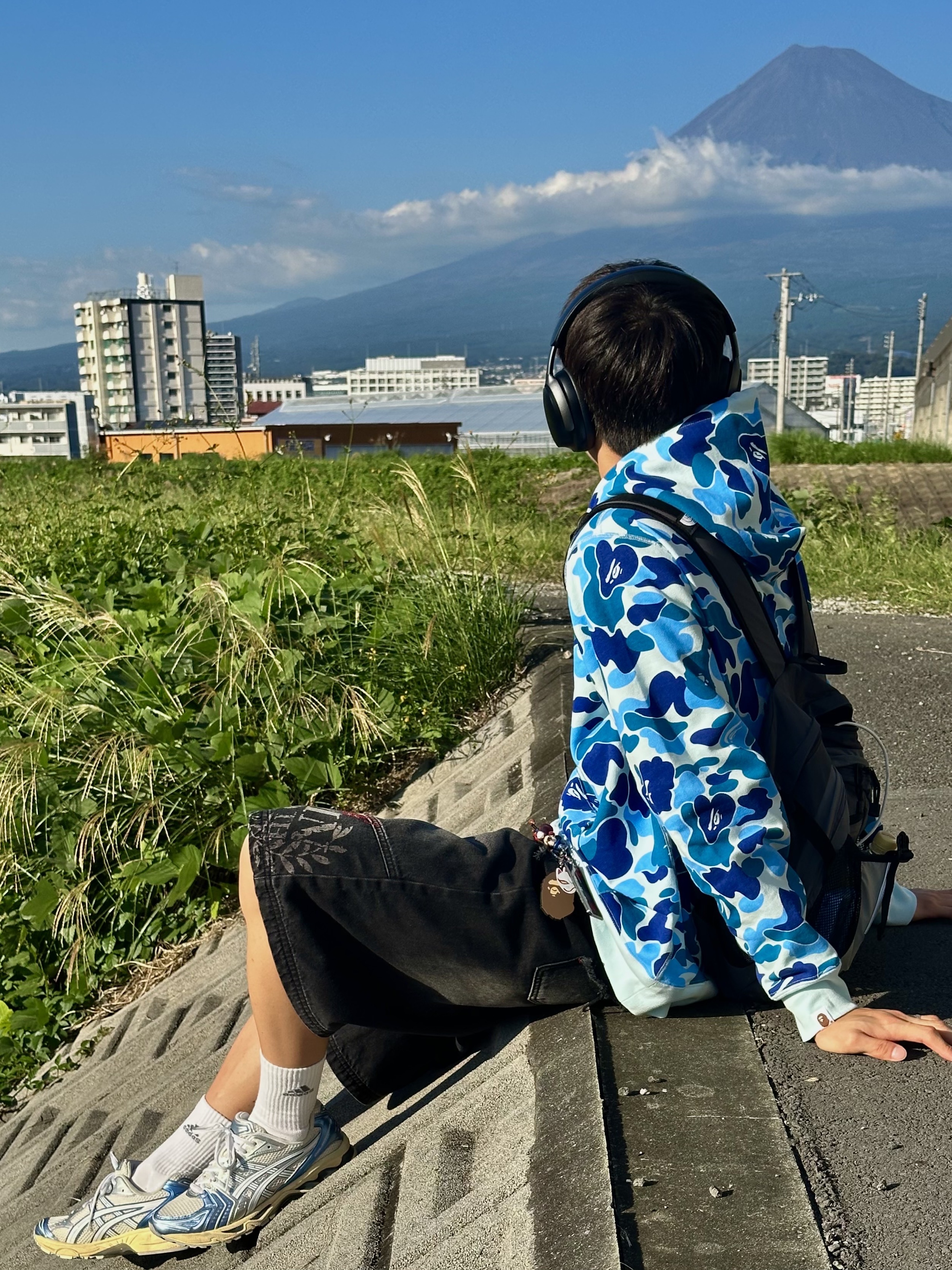 Asics Gel-Kayano 14 Metallic Blue, BAPE ABC Camo By Bathing Ape Pullover Hoodie Blue 착용 스타일