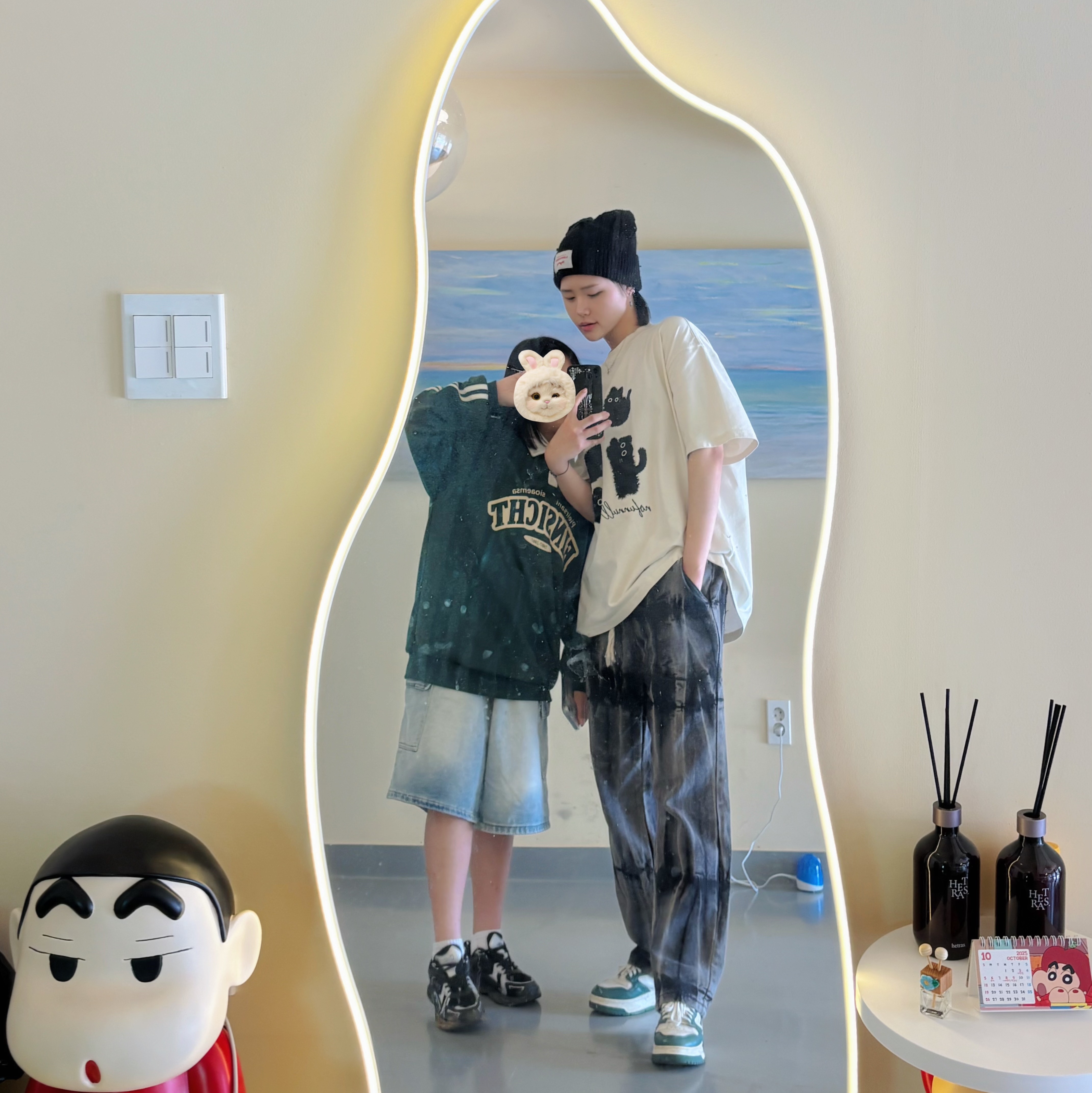 Charles Jeffrey Loverboy Chunky Ears Beanie Black (Without Medals) 착용 스타일