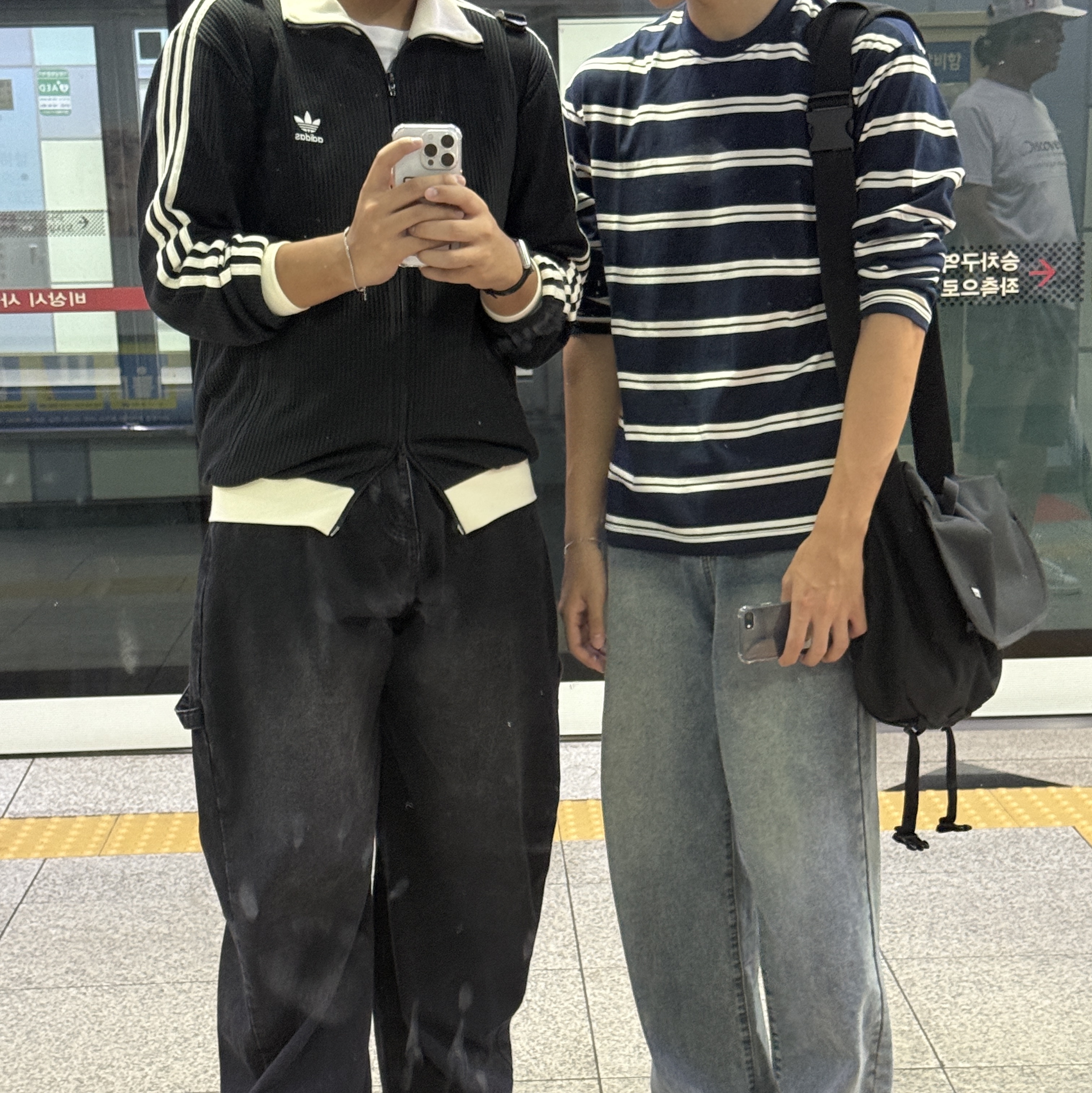 Adidas Waffle Beckenbauer Track Top Black - KR Sizing, Nike P-6000 Metallic Silver 착용 스타일 - 4