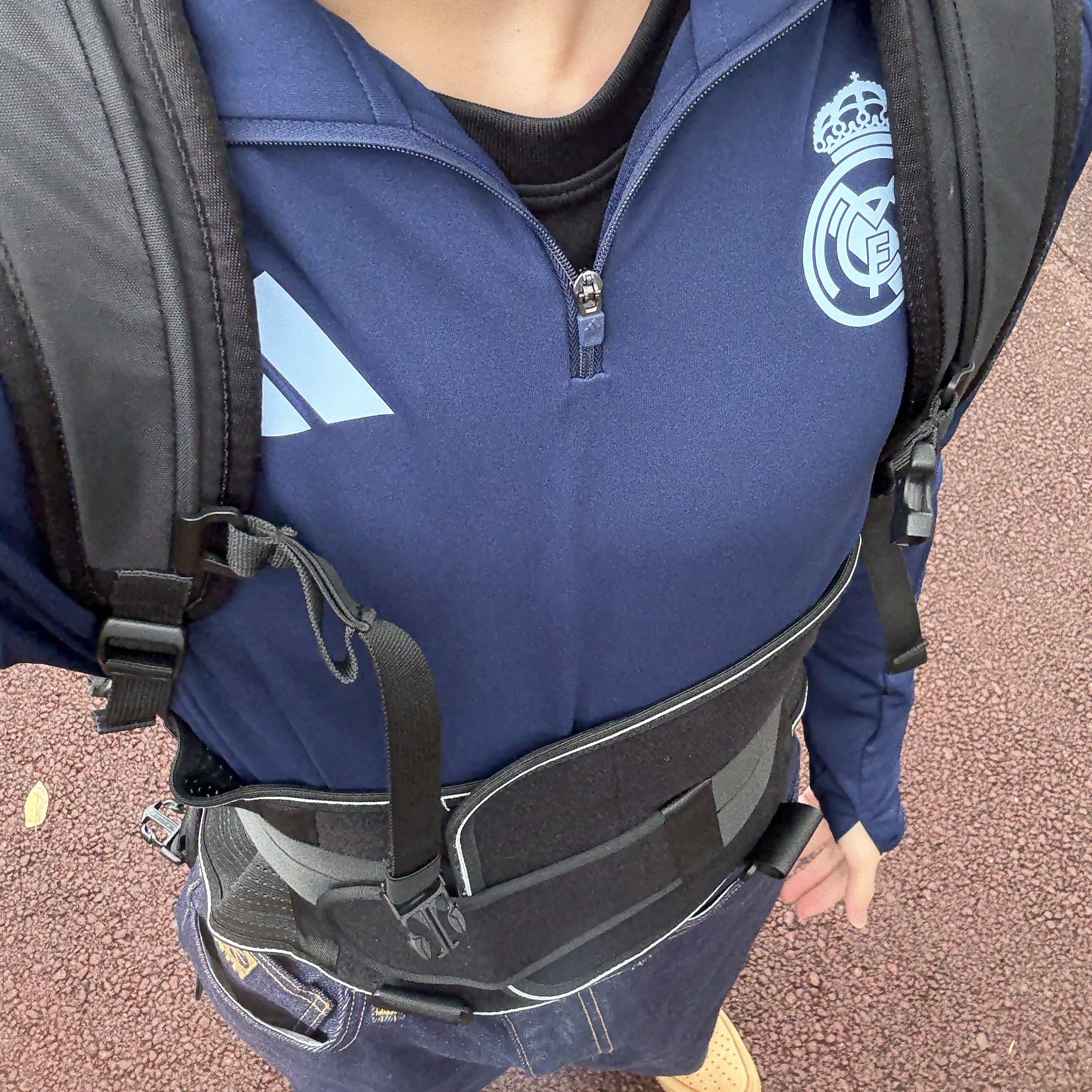 Adidas Real Madrid Tiro 24 Competition Training Top Team Navy Blue 2 Crew Orange - KR Sizing 착용 스타일