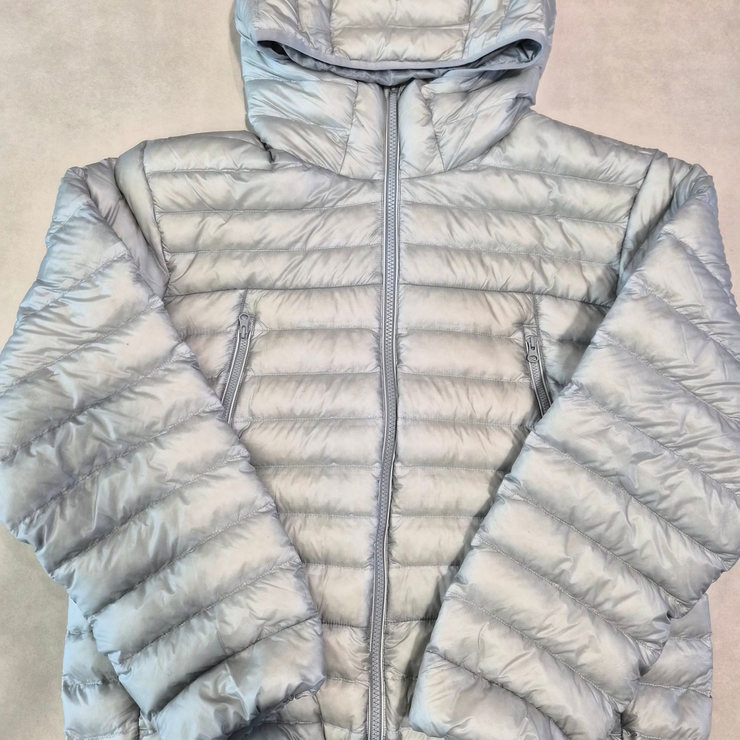 Musinsa Standard City Leisure Sheer Ripstop Hooded Light Down Jacket Cloudy Blue 착용 스타일