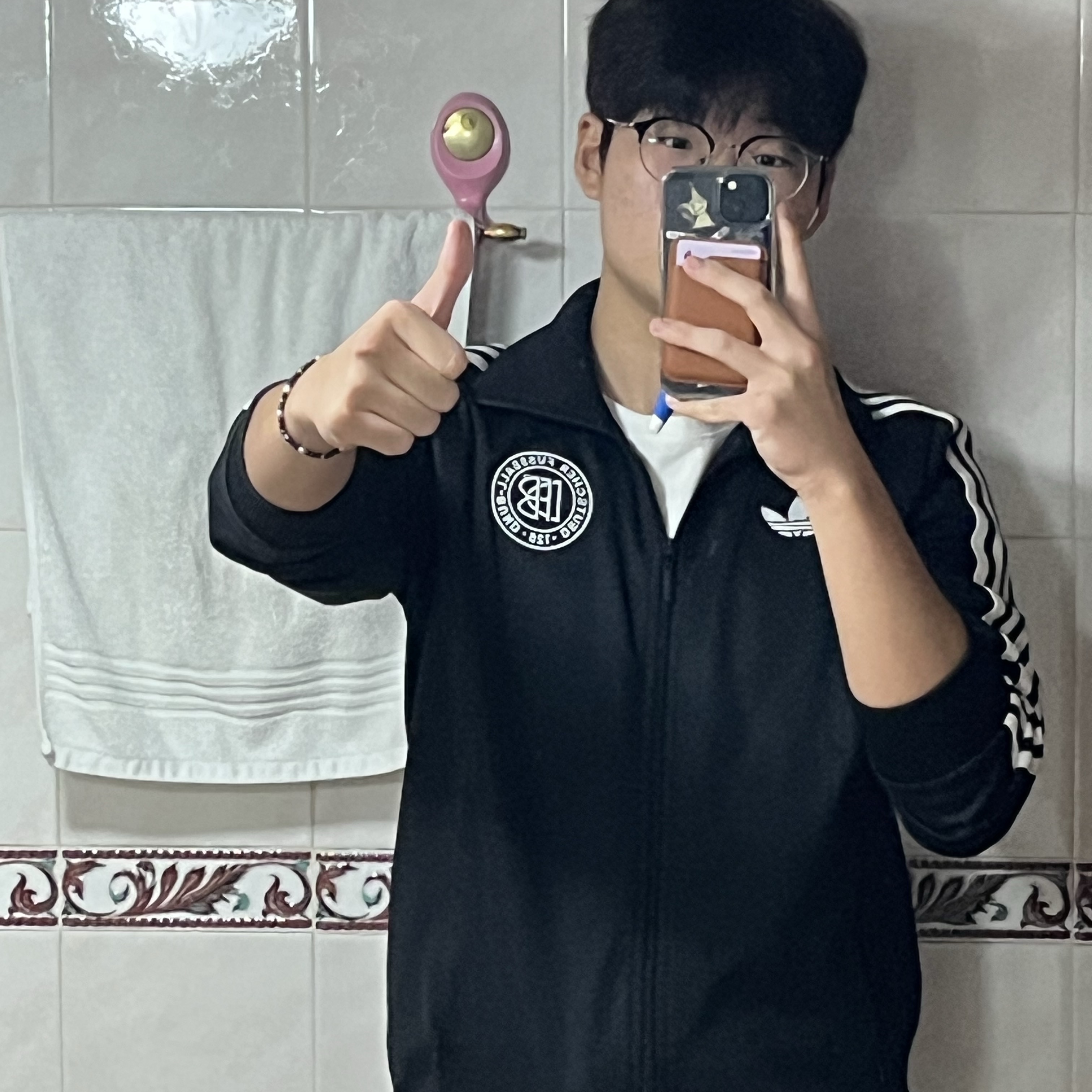 Adidas Germany 125th Anniversary Track Top Black - KR Sizing 착용 스타일