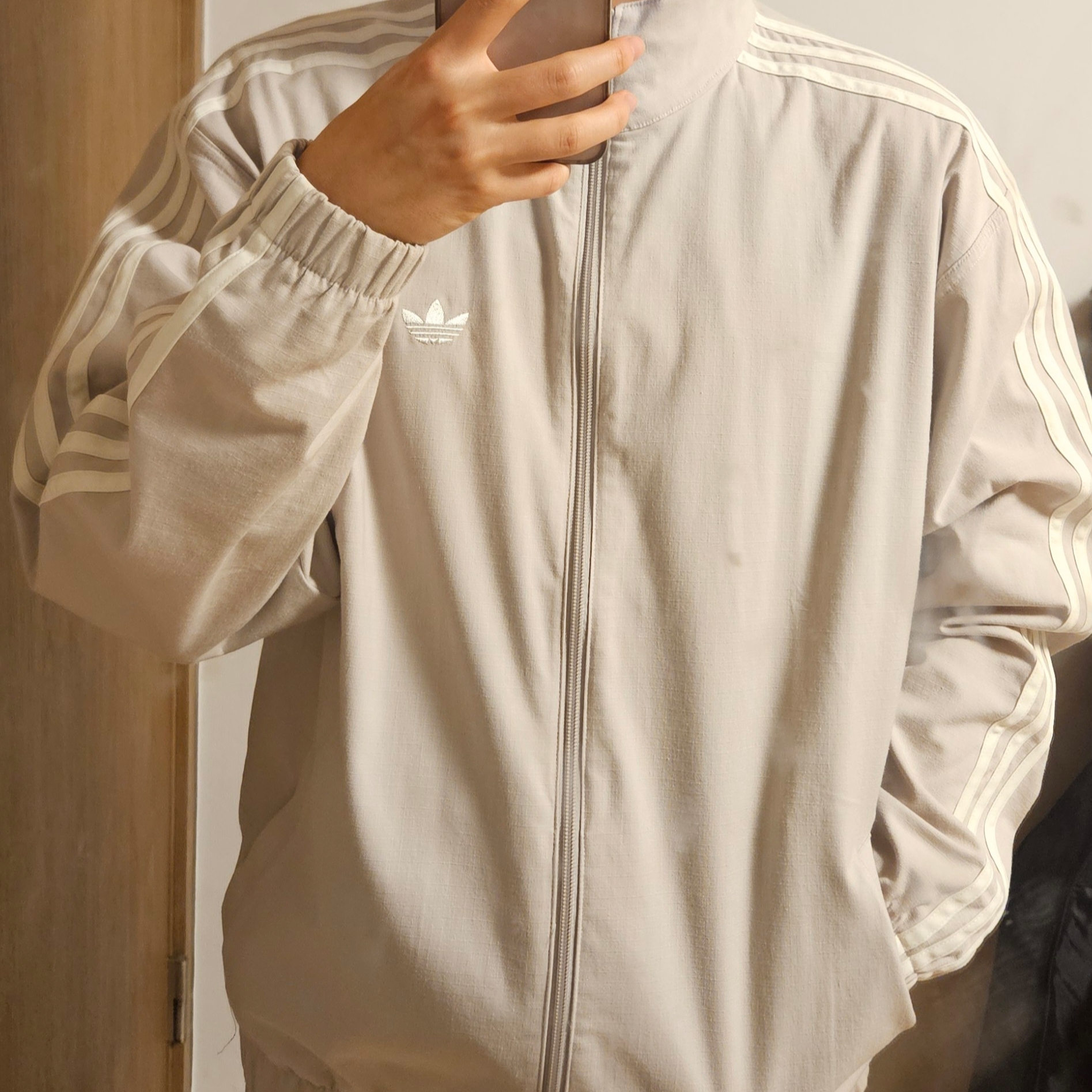 Adidas Skateboarding Firebird Track Top Putty Grey - KR Sizing 착용 스타일