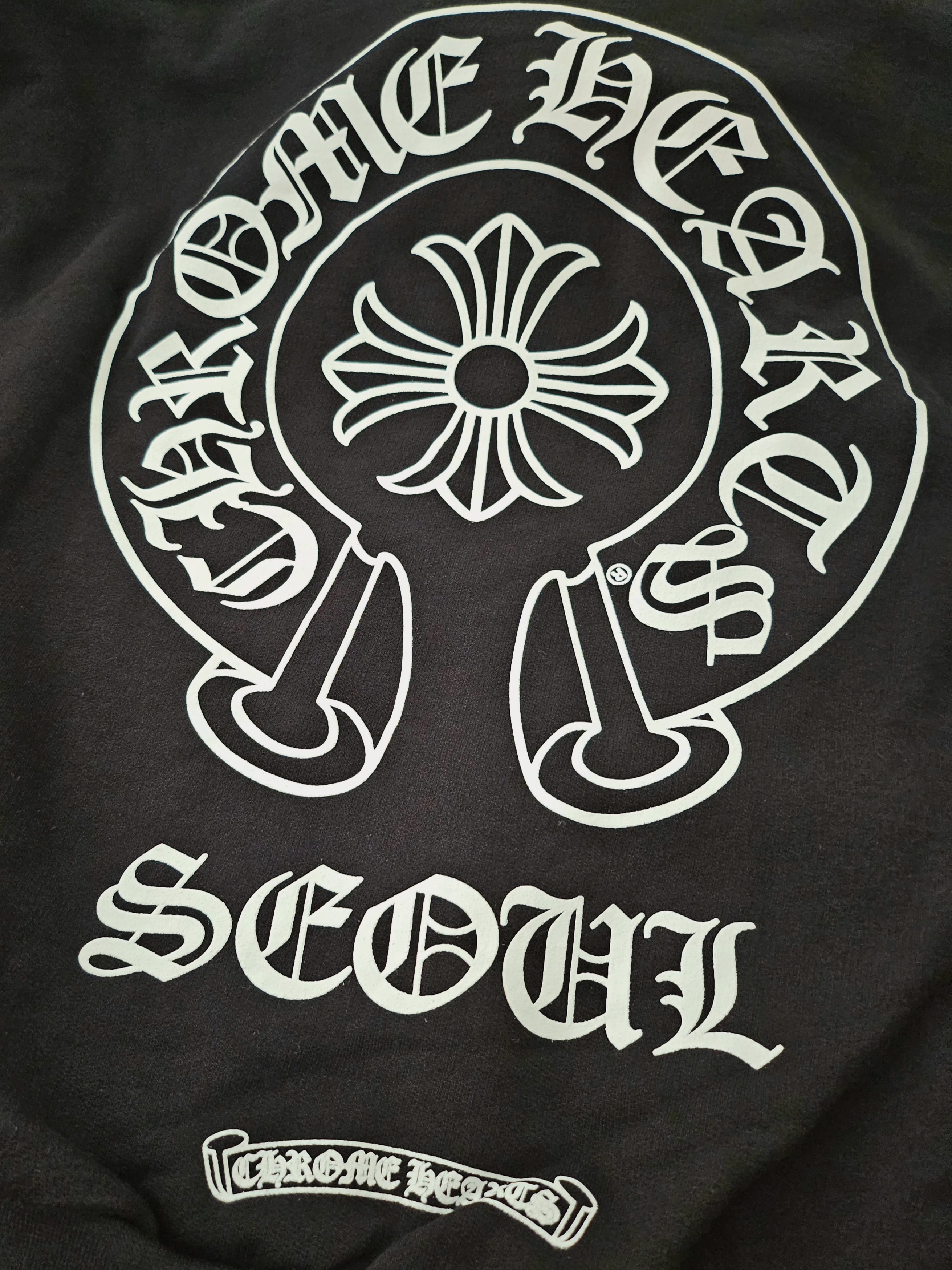 Chrome Hearts Horseshoe Logo T-Shirt Black - Seoul Exclusive, Chrome Hearts Horseshoe Hoodie Black - Korea Exclusive 착용 스타일