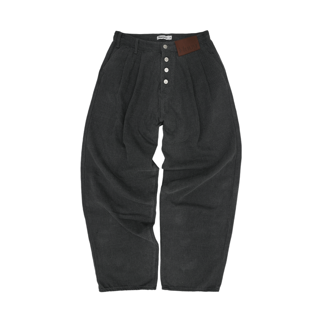 hyrpch Huey Receipt Washed Curved Pants Charcoal