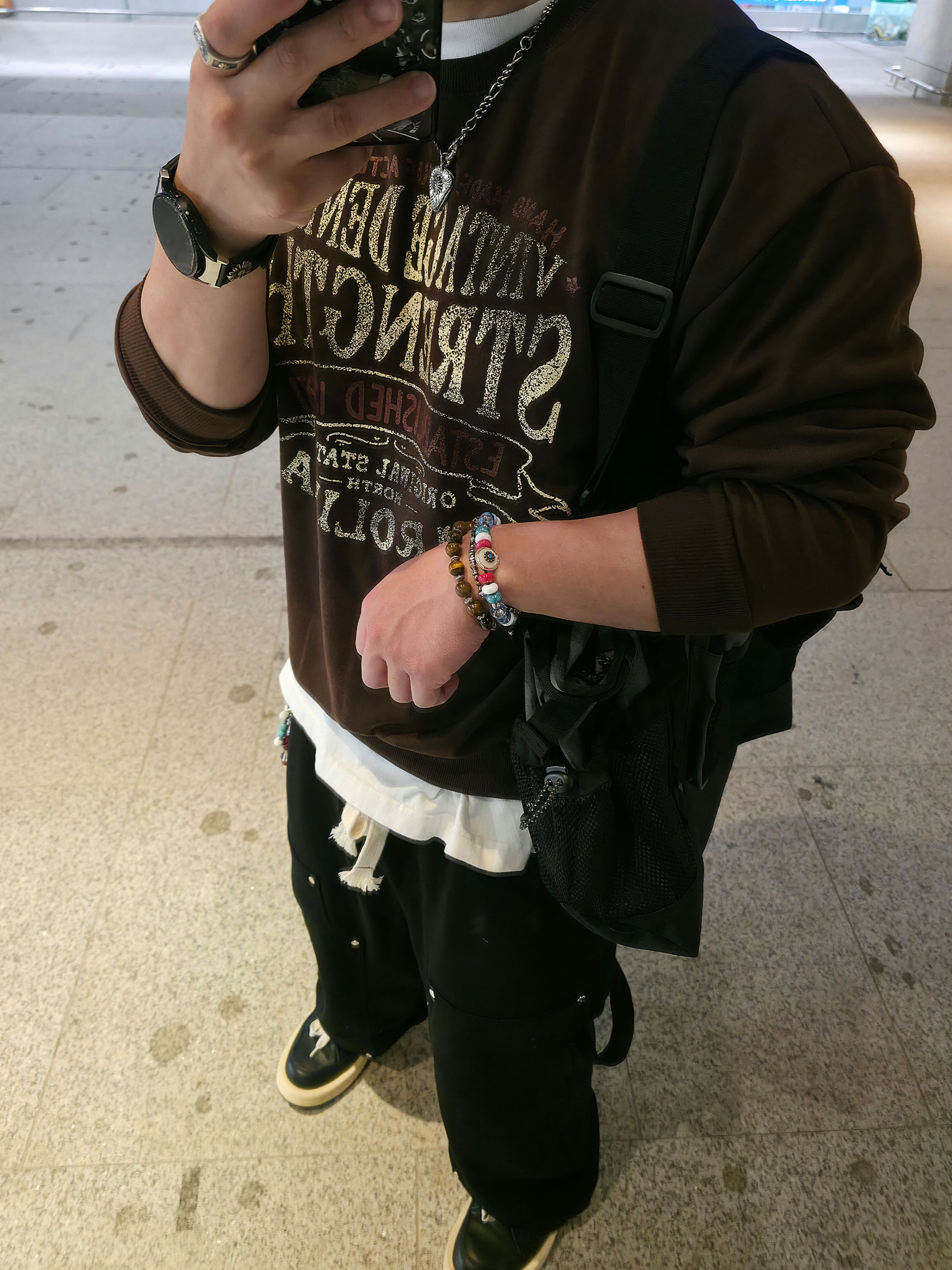 Converse x Drkshdw Turbowpn Black Cream, My Name is Peter 6-Panel Messiah Cap Black 착용 스타일 - 4