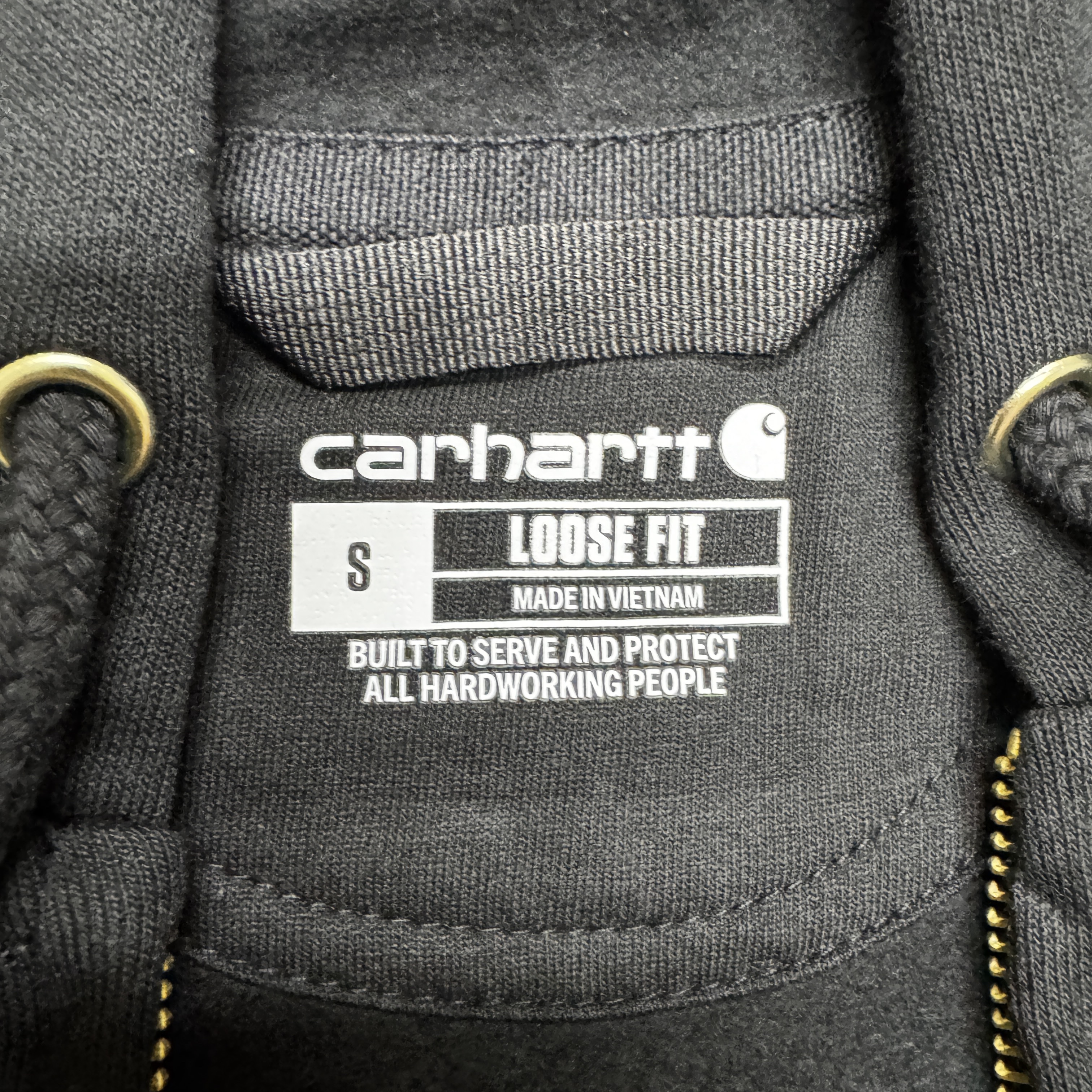 Carhartt Loose Fit Midweight Regular Full Zip Sweatshirt Black 착용 스타일 - 2