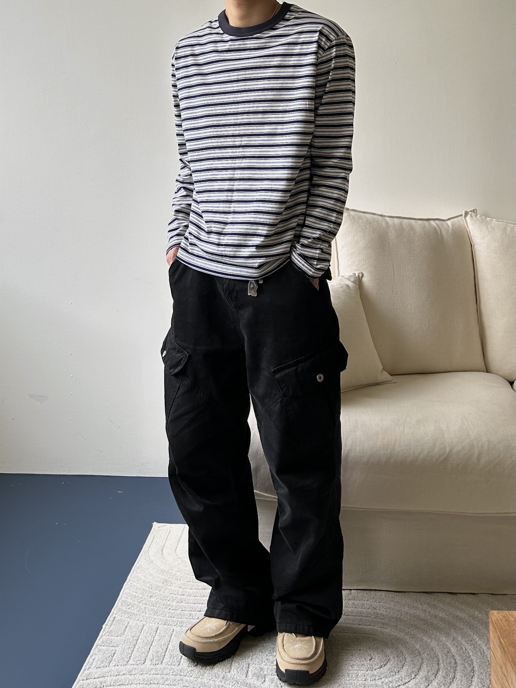 [KREAM 단독] Millo Archive X Negative Three Crescendo Desert Boots Beige, Libertiworko Librta Tail Mini Brown 착용 스타일 - 3