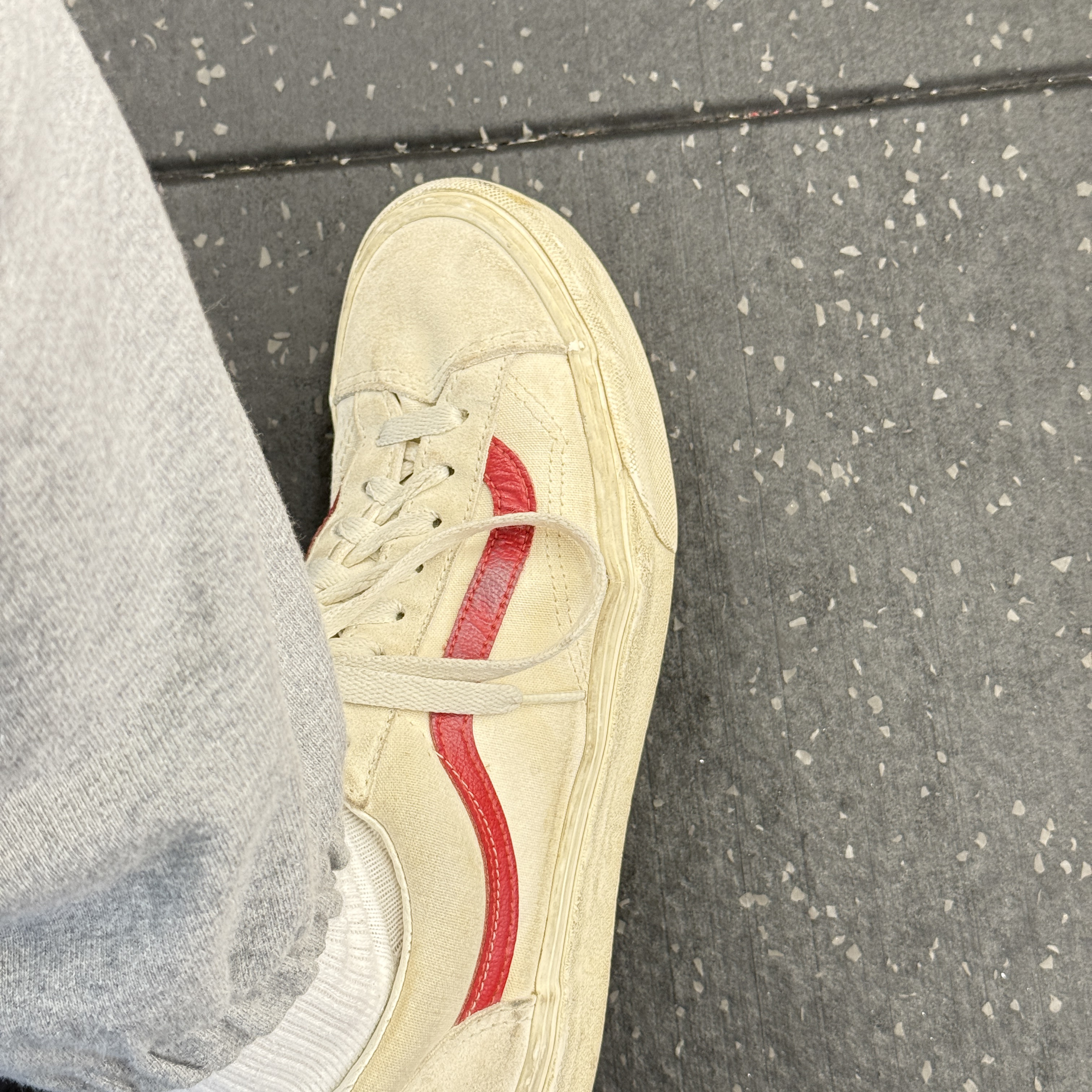 Vans Style 36 Marshmallow Racing Red 착용 스타일