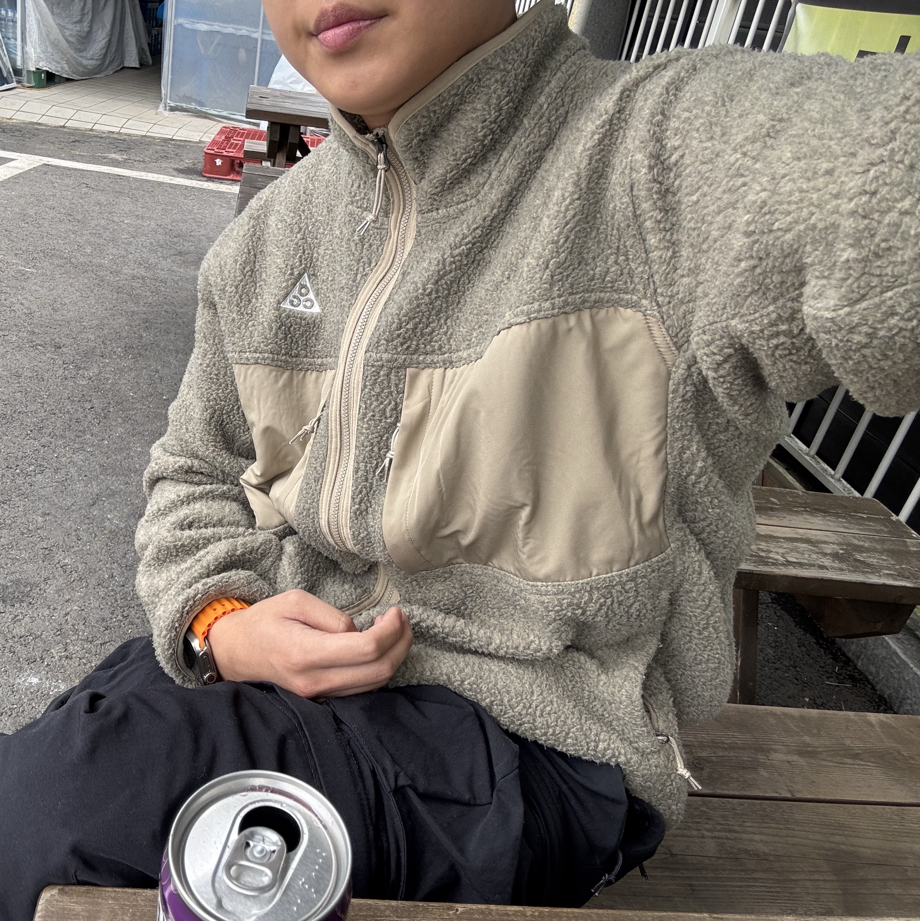 Nike ACG Arctic Wolf Full Zip Top Khaki Light Iron Ore - Asia 착용 스타일