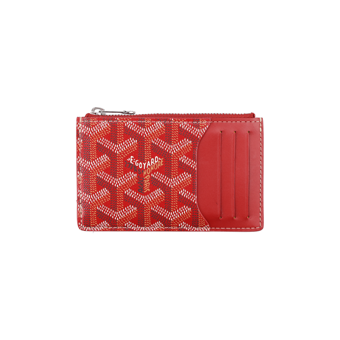 ITUPN7QBLOLT Goyard Bourbon Zip Card Wallet Canvas Red