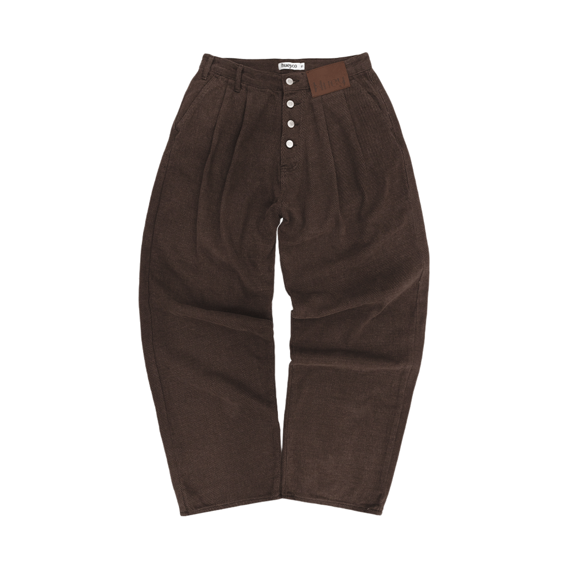 휴이 리시트 워시드 커브드 팬츠 브라운(Huey Receipt Washed Curved Pants Brown)