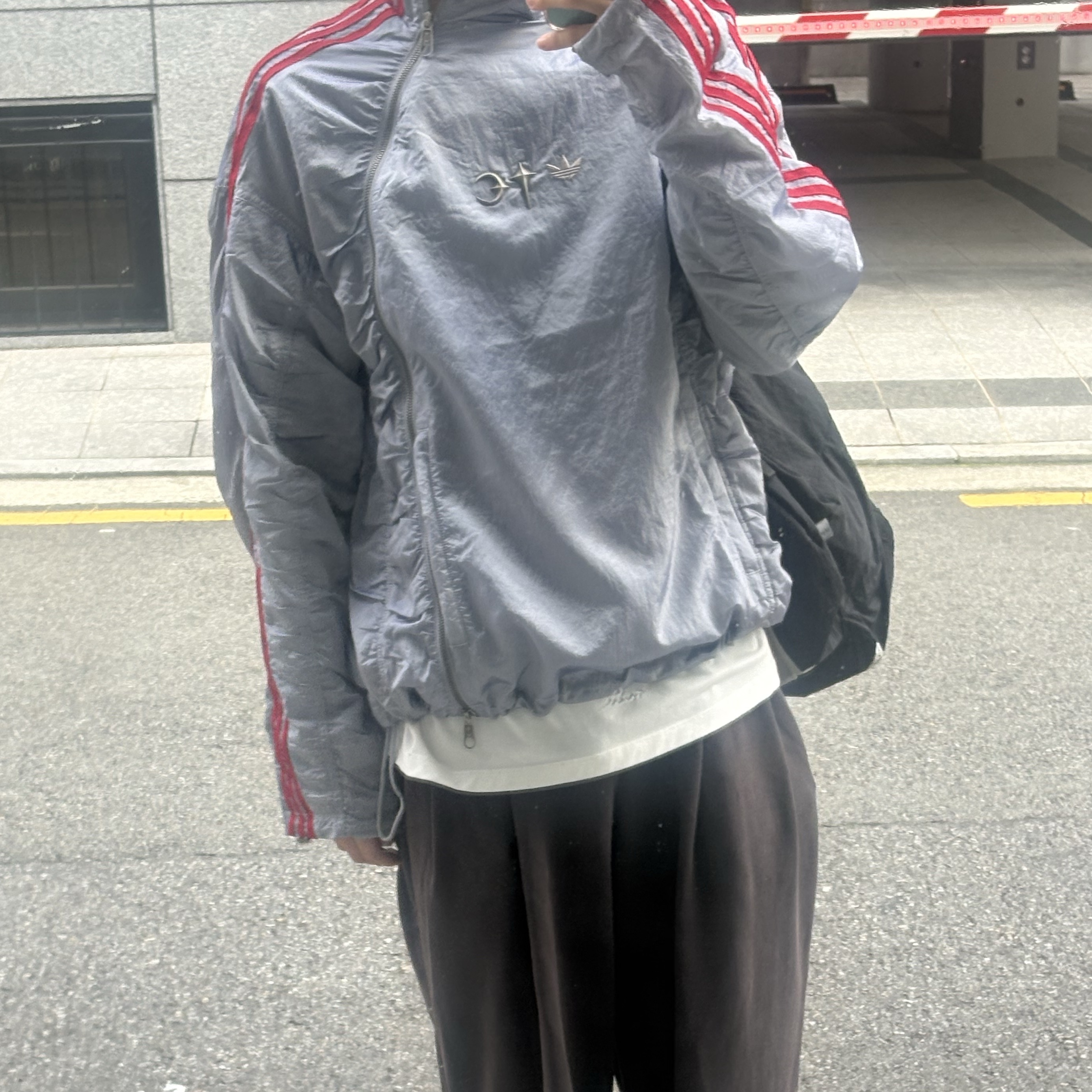 Adidas x Thug Club Woven Track Top Light Onix Silver Metallic - KR Sizing 착용 스타일 - 2