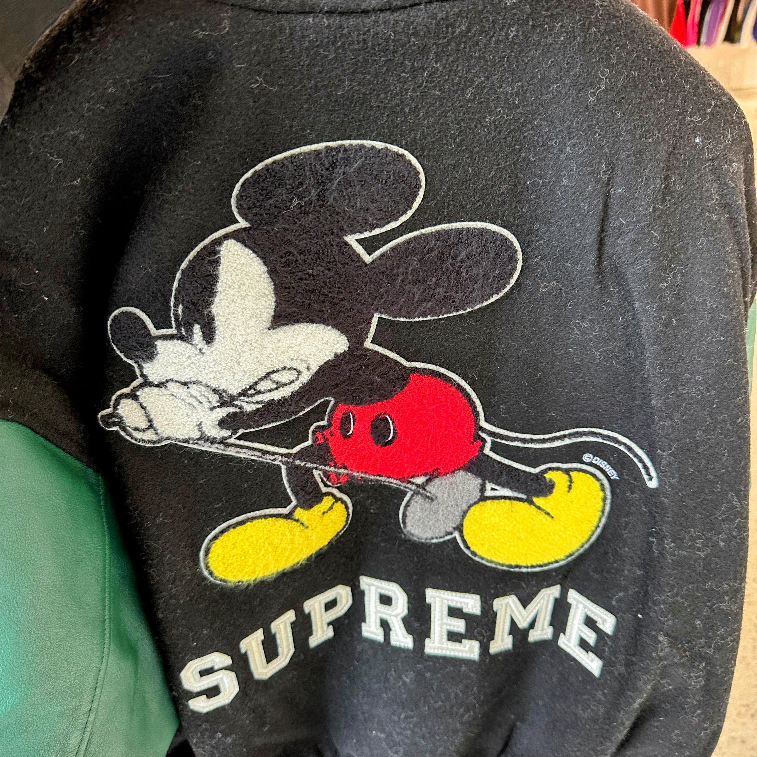 Supreme x Number (N)ine x Mickey Mouse Varsity Jacket Black - 25FW 착용 스타일