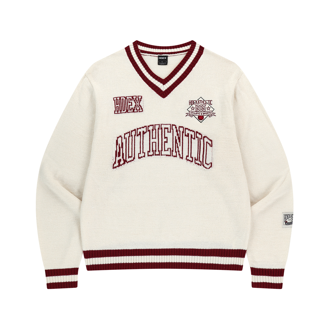 H253WOLKN070IV HDEX Womens Rugby Knit Ivory