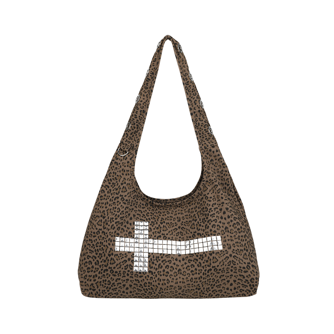 25NNFWGOBF001LE NIIER NOR Cross Stud Shoulder Bag Leopard