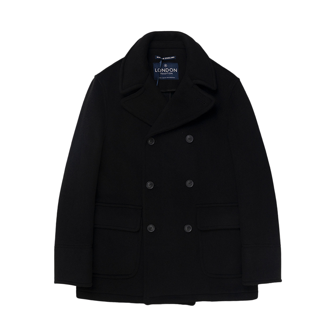 런던 트레디션 레니 맨즈 피코트 블랙 BW 5(London Tradition Lenny Mens Paecoat Black BW 5)