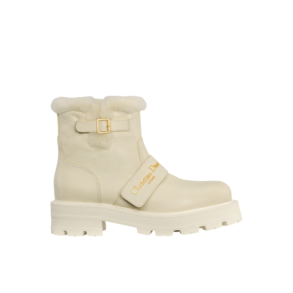 (W) 디올 디올알프스 D 퀘스트 앵클 부츠 그레인드 카프스킨 앤 램스킨 셔링 에크루((W) Dior Dioralps D-Quest Ankle Boots Grained Calfskin And Lambskin Shearling Ecru) - 1