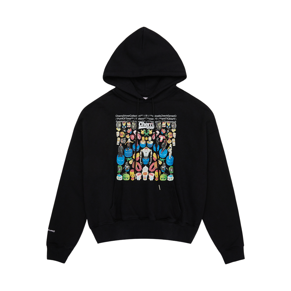 체리 드라이버 X 포인트오브타임 ‘체리 소품’ 후드 (블랙)(Cherry Driver X POT "Cherry Objects" Hoodie (Black))