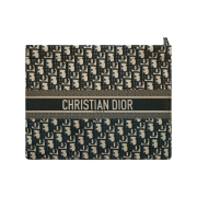 Dior Diortravel Zipper Pouch Dior Oblique Technical Fabric Blue