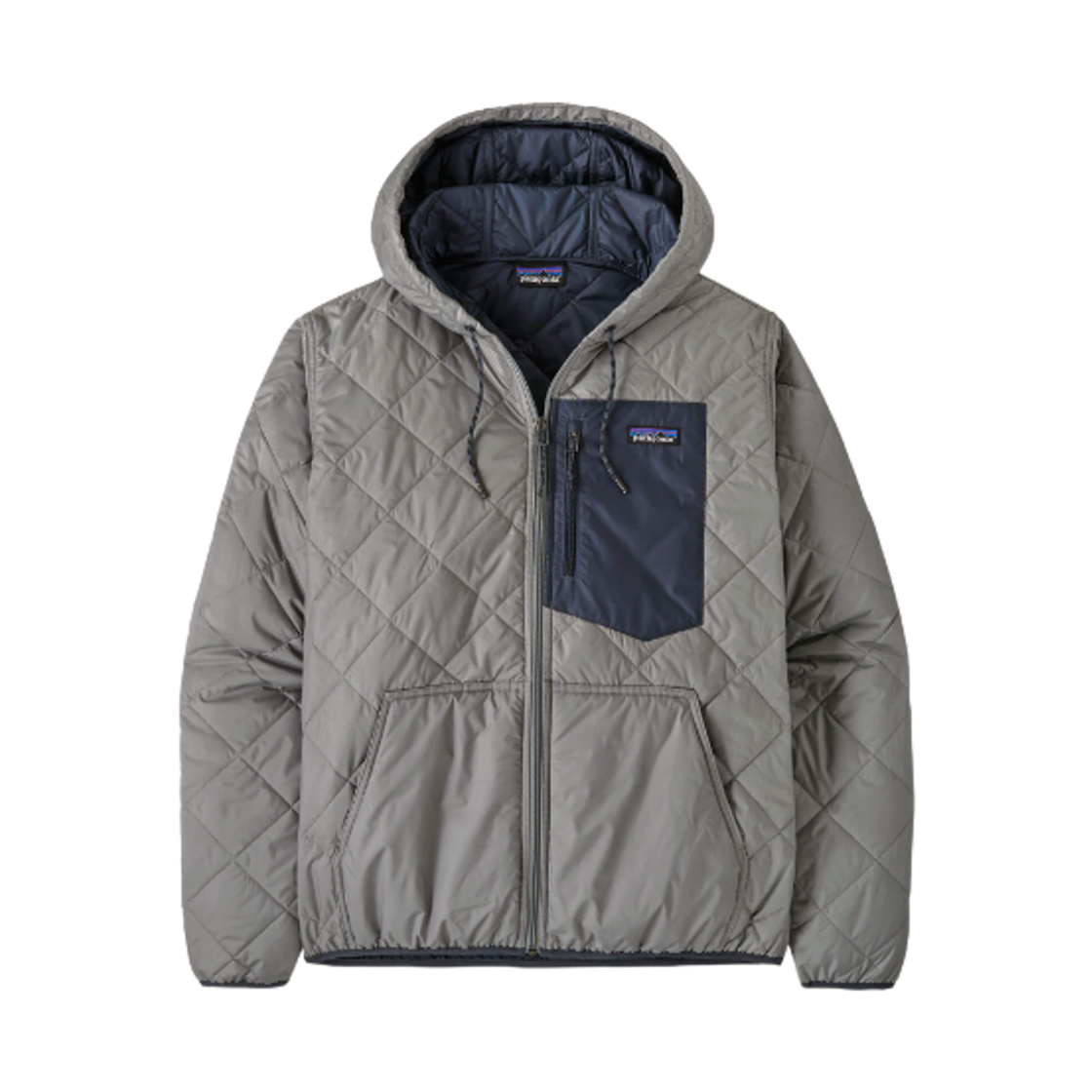 파타고니아 다이아몬드 퀼티드 봄버 후디 포에버 그레이