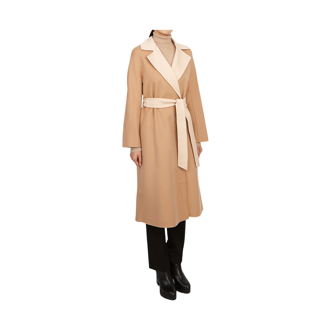 [17% 쿠폰] (W) 막스마라 스튜디오 클레 울 앤 캐시미어 방수 코트 베이지([17% 쿠폰] (W) Max Mara Studio Cles Wool and Cashmere Robe Coat Beige) - 5