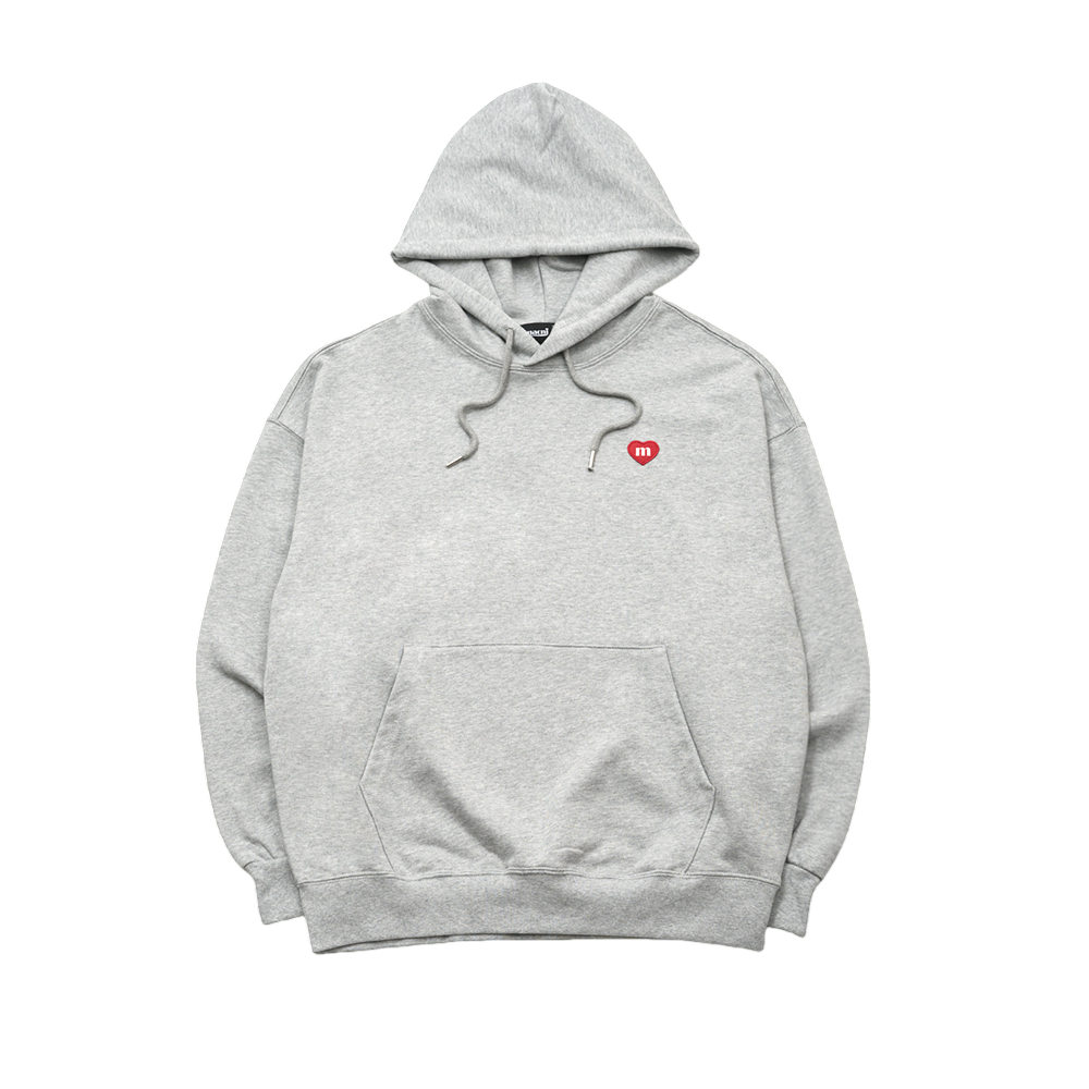 마크니 하트 심볼 후드 멜란지그레이(MACNI Heart Symbol Hoodie Melange Grey)
