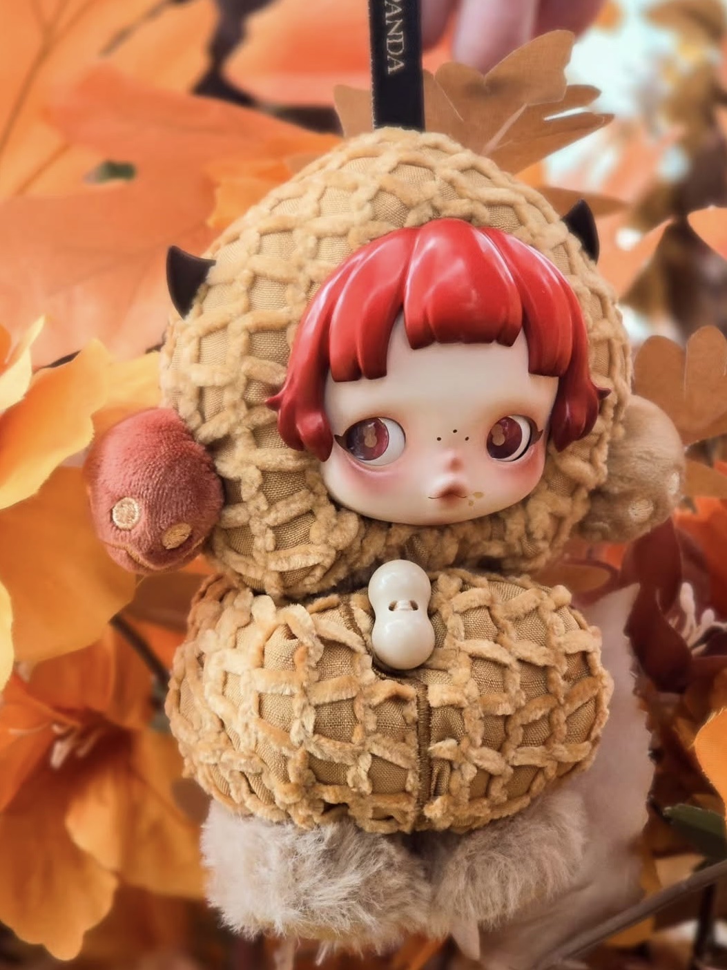 Pop Mart Skullpanda You Found Me ! Series Plush Doll Pendant Pranky Peanut (Opened Case) 착용 스타일