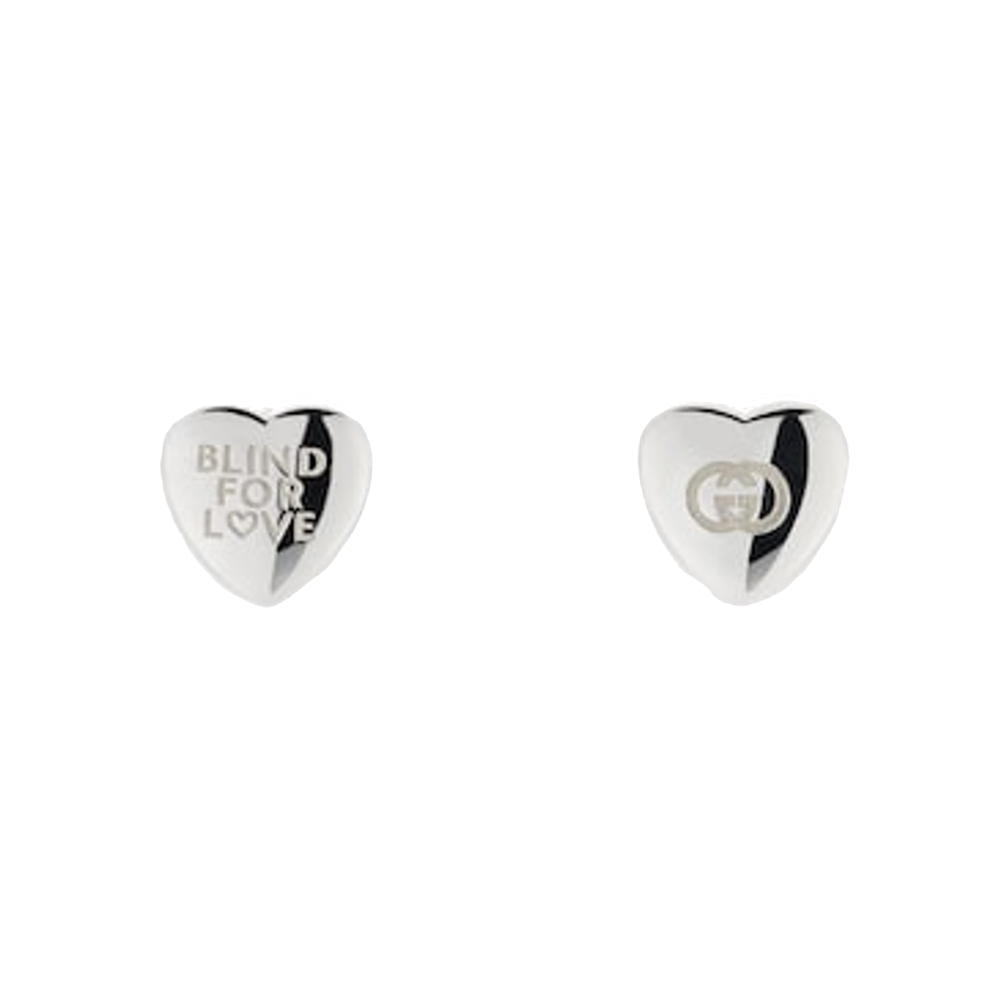 854022-J8400-0818 (W) Gucci Blind For Love Stud Earrings Silver