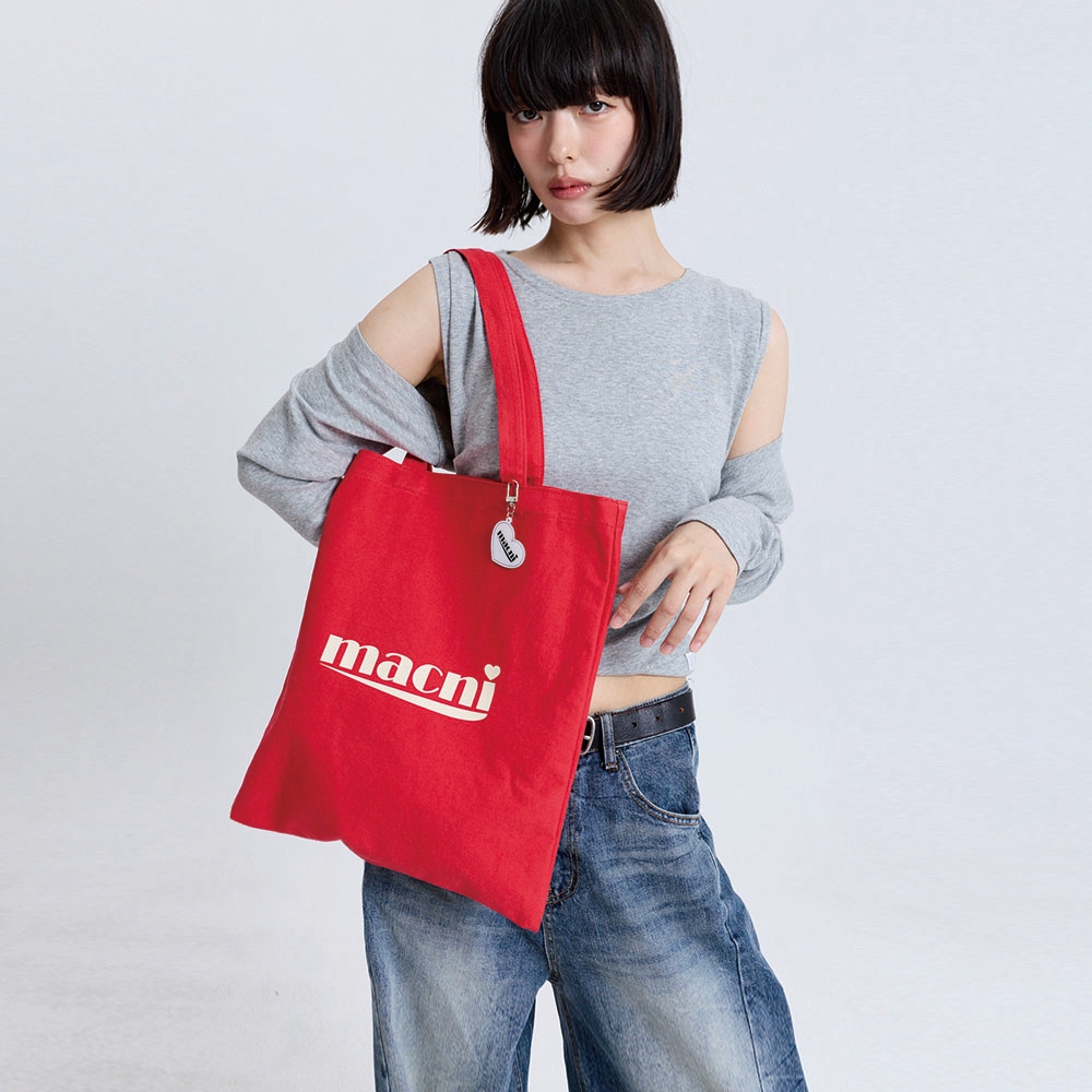 마크니 시그니처 로고 에코백 레드(MACNI Signature Logo Eco Bag Red) - 2