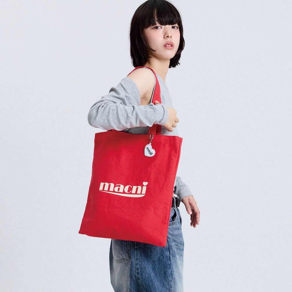 마크니 시그니처 로고 에코백 레드(MACNI Signature Logo Eco Bag Red) - 3