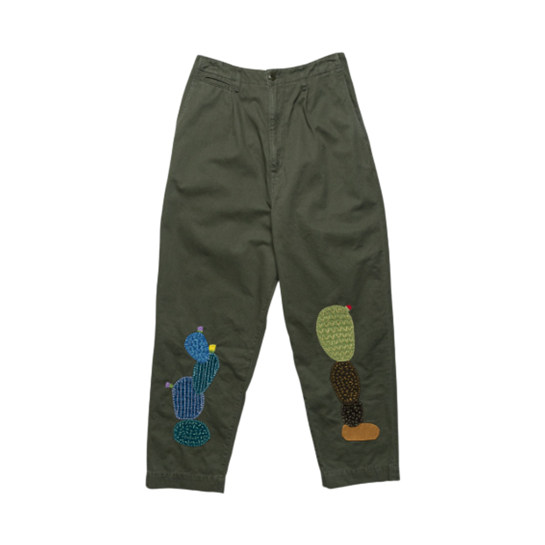 K2503LP035 Kapital Chino High Waisted Nime Pants Khaki