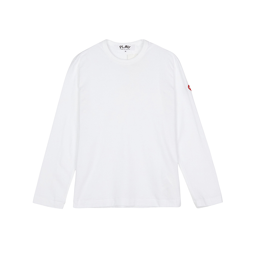 [15% 쿠폰] 플레이 꼼데가르송 x 인베이더 더블 픽셀 하트 롱 슬리브 티셔츠 화이트([15% 쿠폰] Play Comme des Garcons x Invader Double Pixel Heart Long Sleeve T-Shirt White) - 2