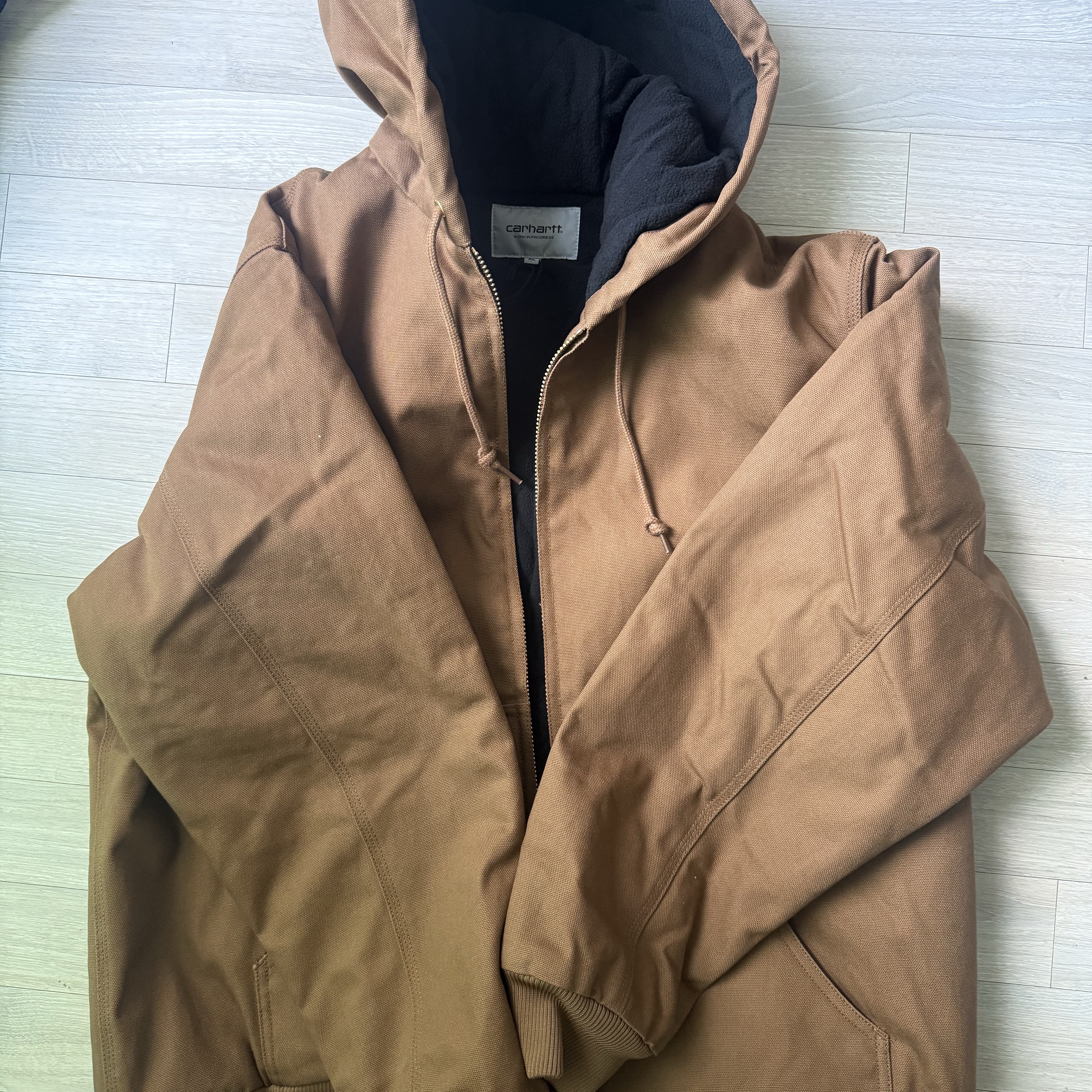 Carhartt WIP Active Jacket Hamilton Brown Rigid - Winter 착용 스타일 - 1